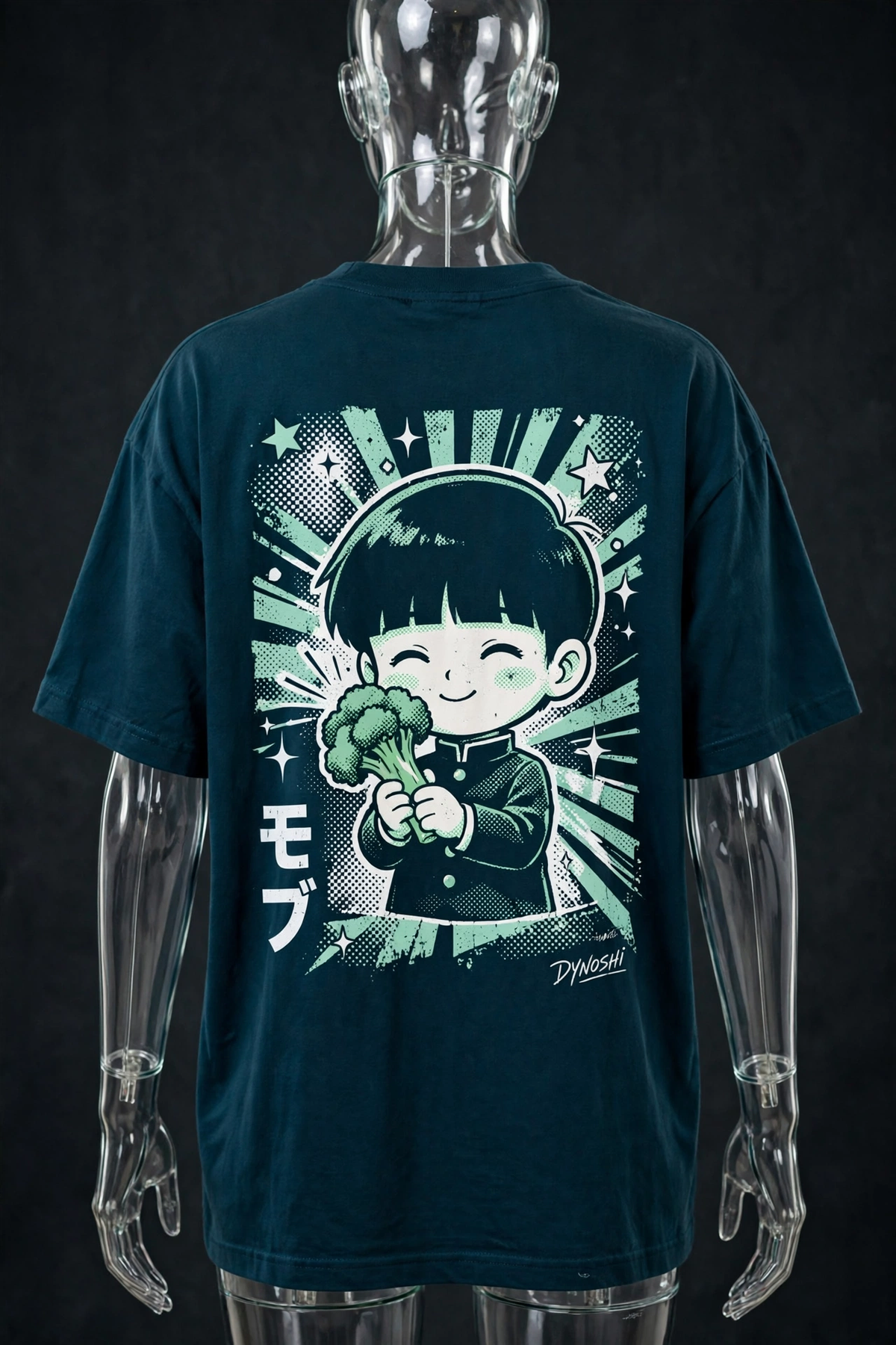 Mob Shigeo - Broccoli Chibi - Premium Oversized Anime T-Shirt - DYNOSHI