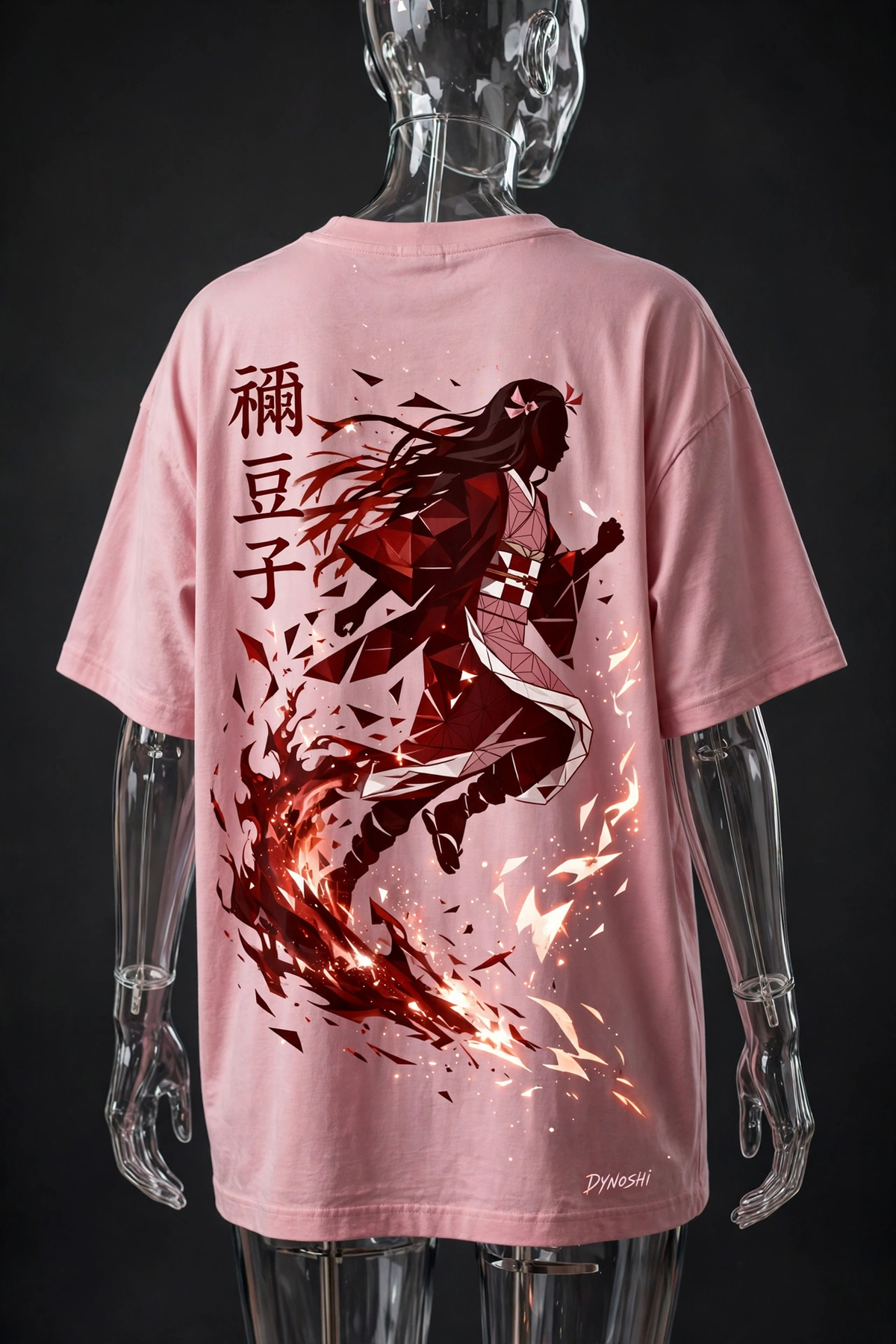 Nezuko Kamado - Exploding Blood Silhouette - Premium Oversized Anime T-Shirt - DYNOSHI