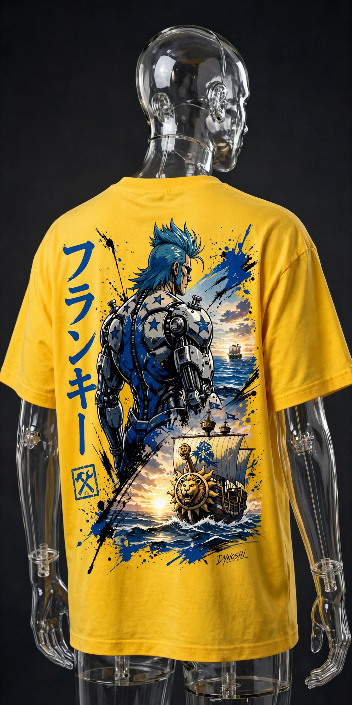 Franky - Sunny Sunset Voyage - Premium Oversized Anime T-Shirt - DYNOSHI