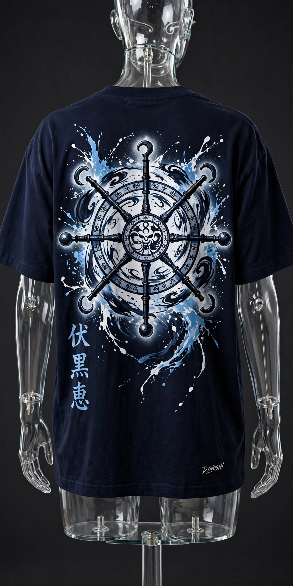 Megumi Fushiguro - Ten Shadows Wheel Arsenal - Premium Oversized Anime T-Shirt - DYNOSHI