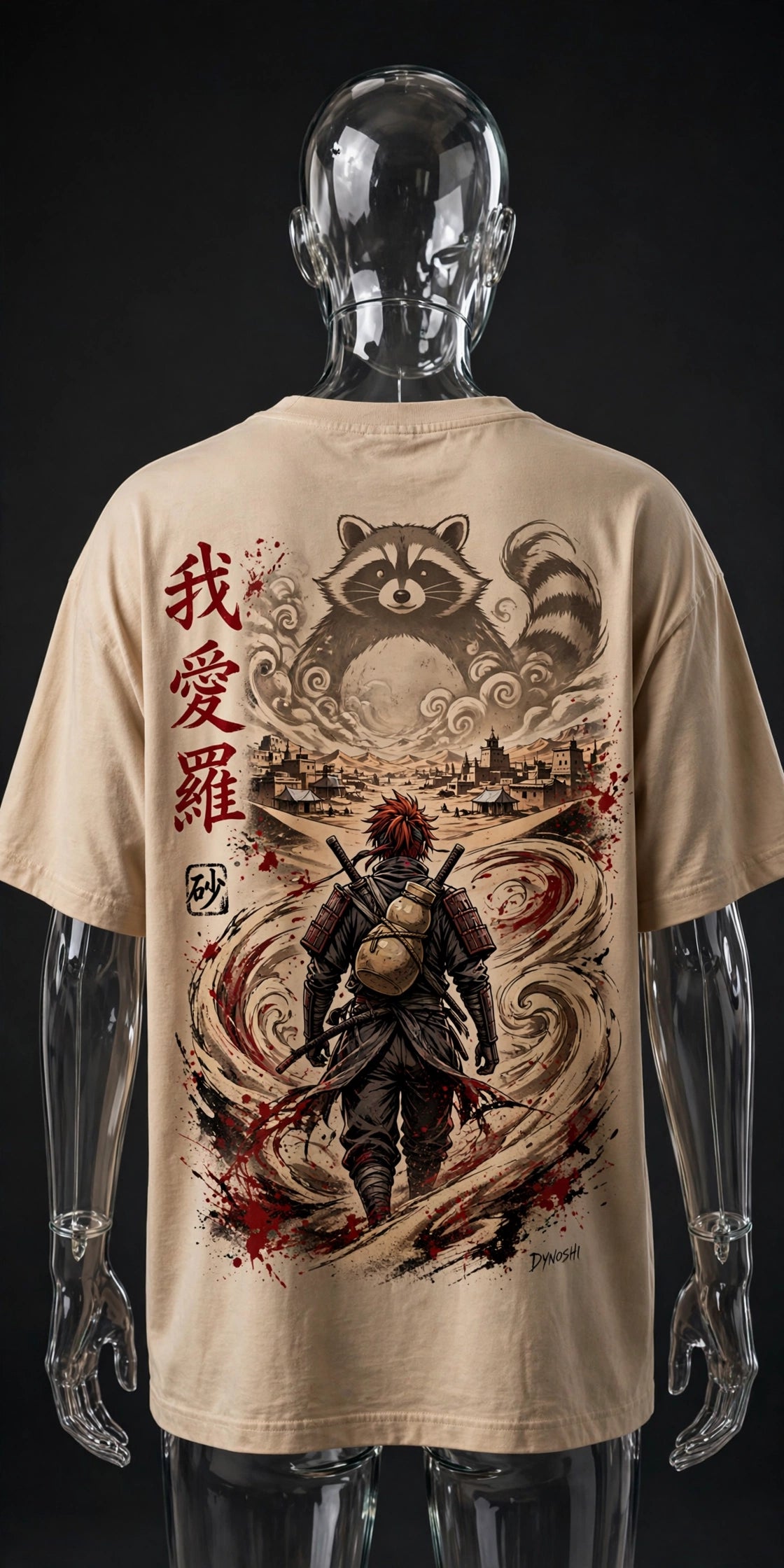 Gaara - Sandstorm Homecoming - Premium Oversized Anime T-Shirt - DYNOSHI