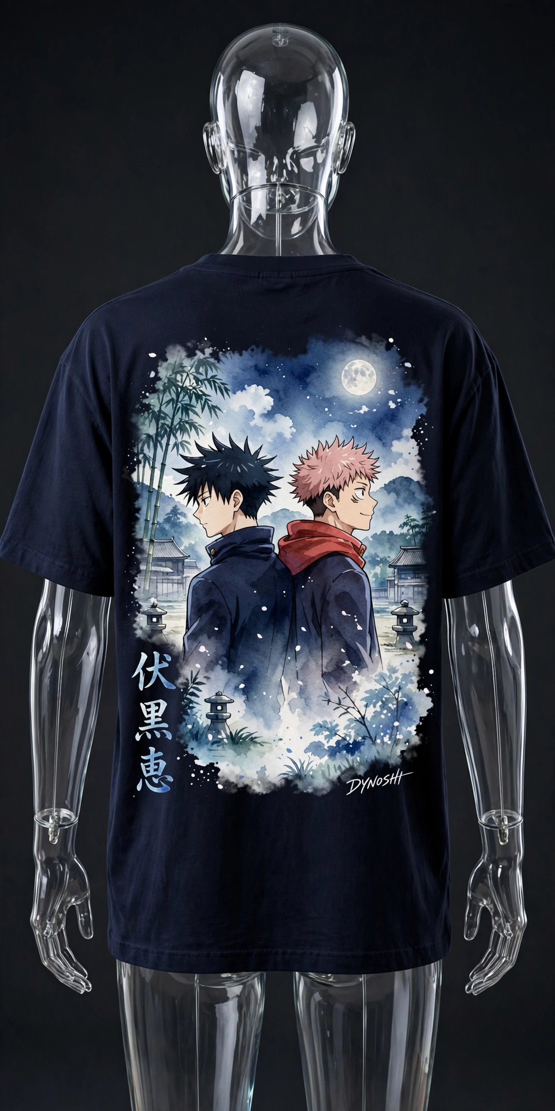 Megumi Fushiguro - Unlikely Friends Duo - Premium Oversized Anime T-Shirt - DYNOSHI