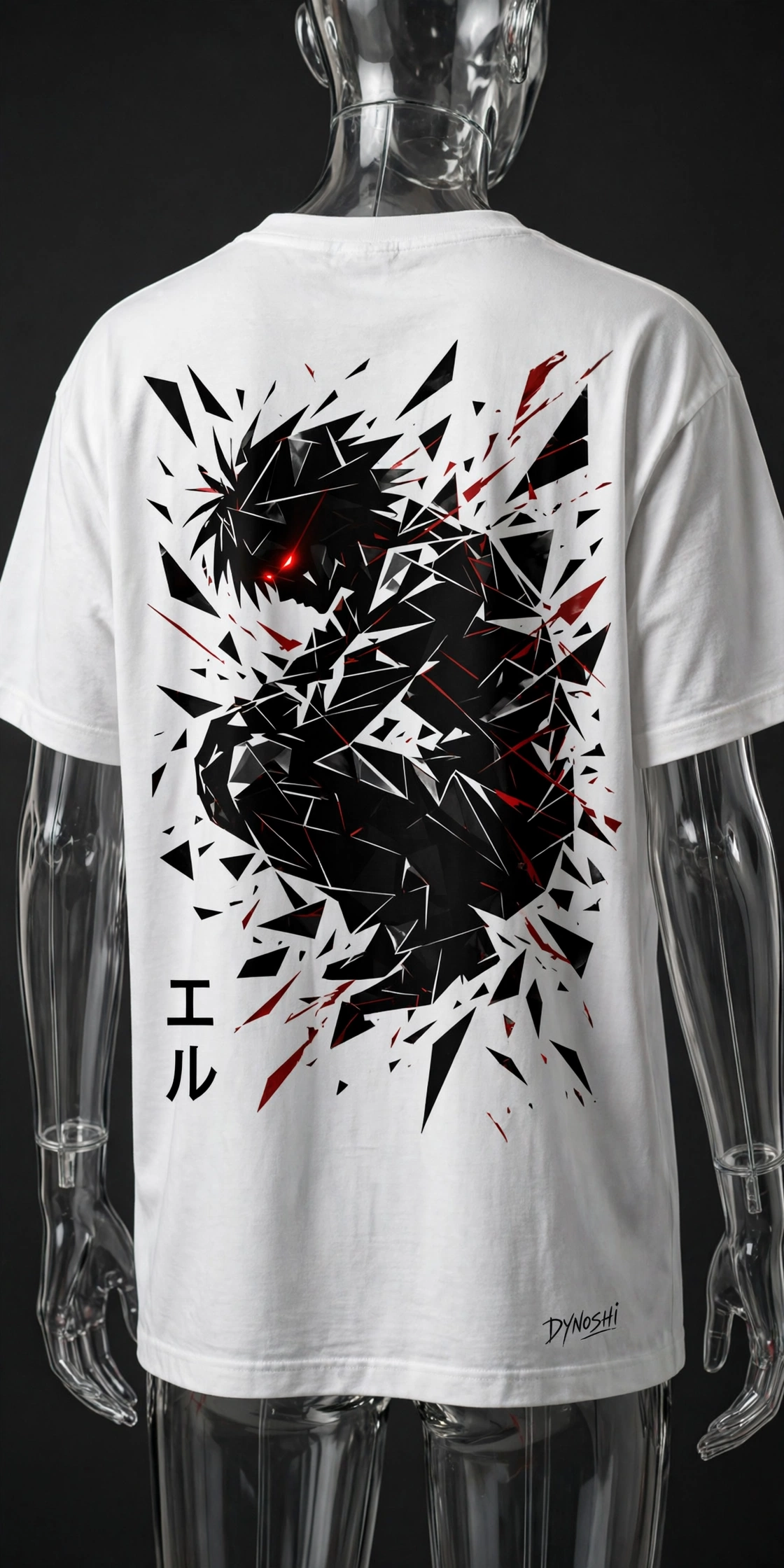 L Lawliet - Shattered Mind Silhouette - Premium Oversized Anime T-Shirt - DYNOSHI