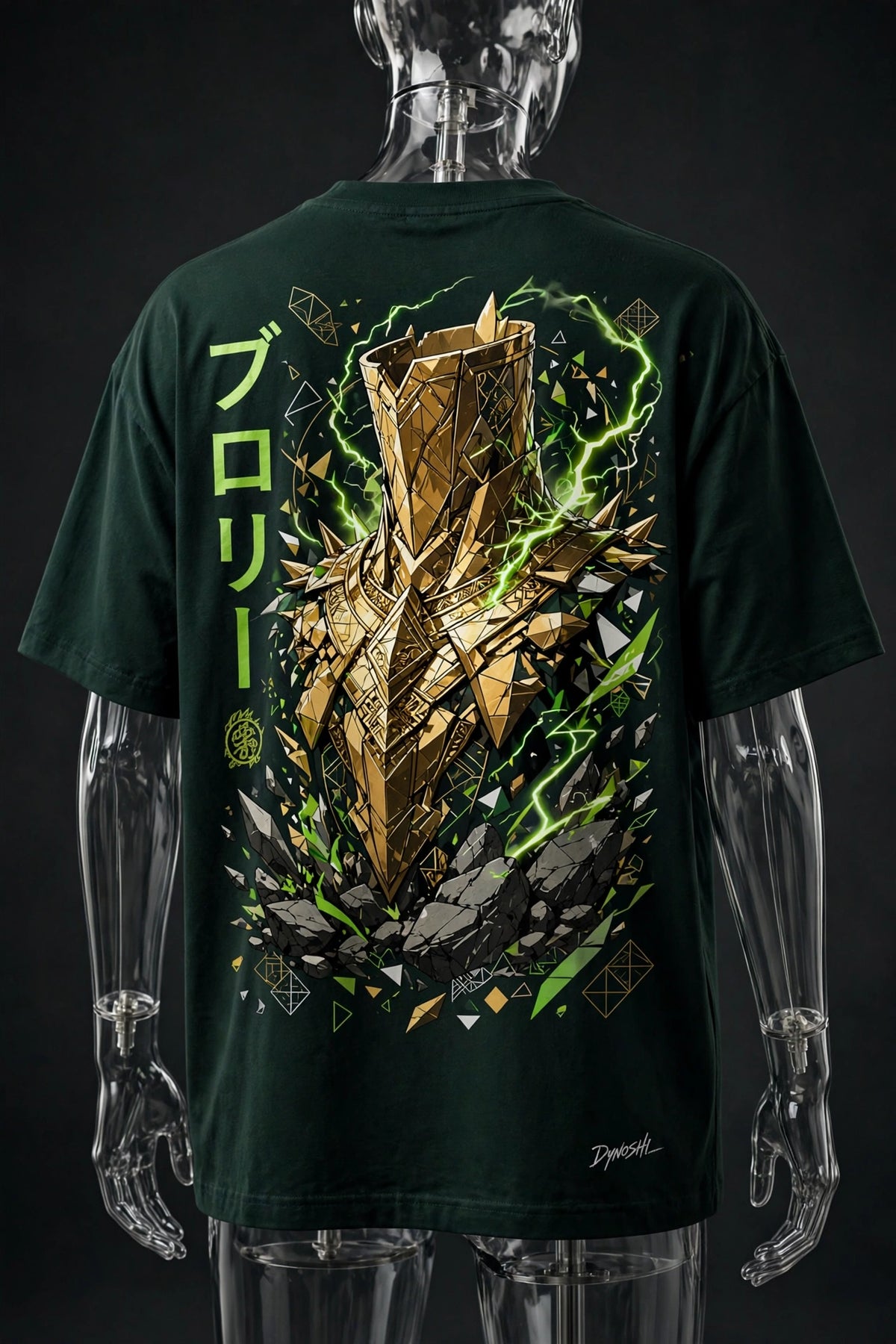 Broly - Golden Collar Monument - Premium Oversized Anime T-Shirt - DYNOSHI