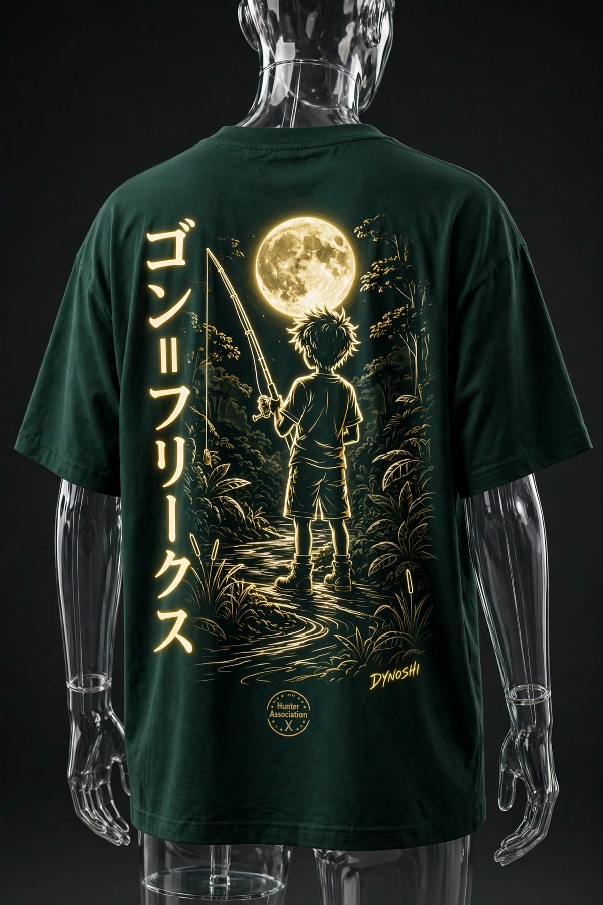 Gon Freecss - Moonlit Fisher Silhouette - Premium Oversized Anime T-Shirt - DYNOSHI