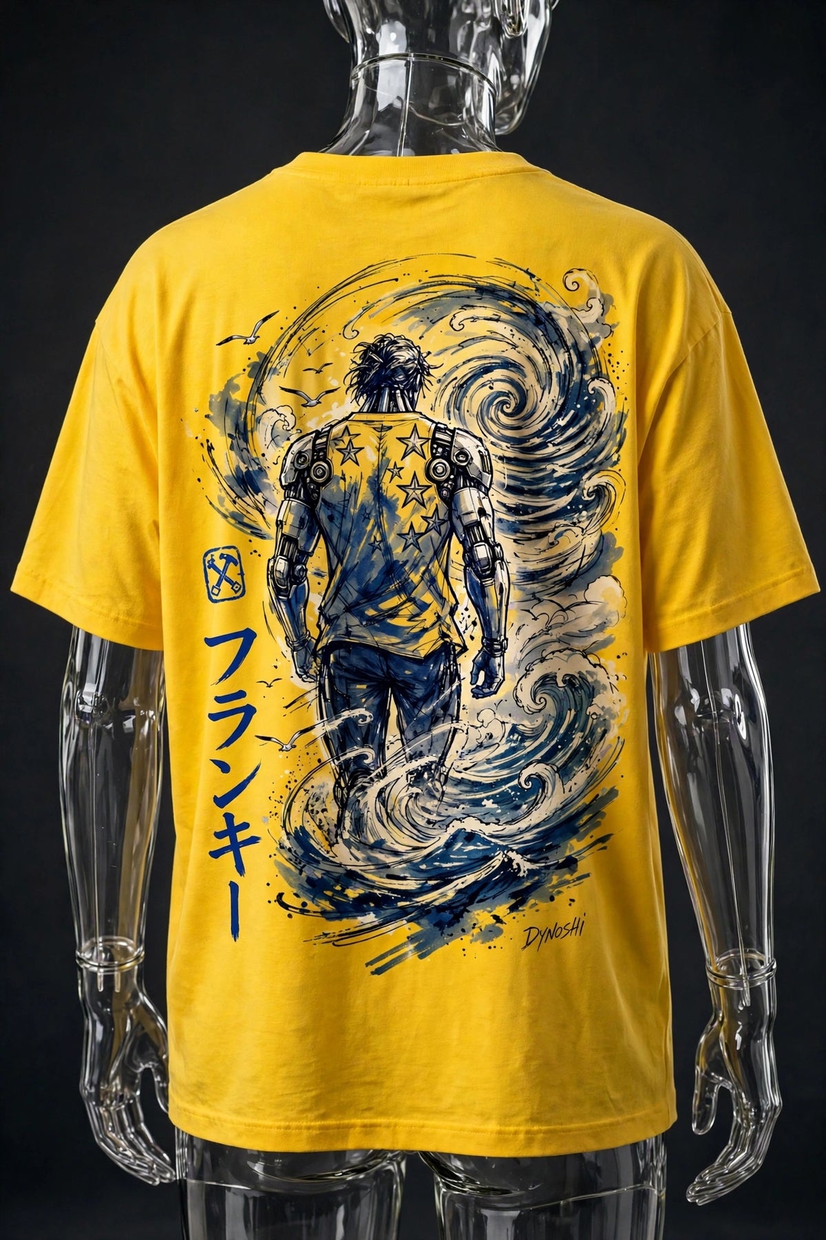 Franky - Sea Wind Vortex Stance - Premium Oversized Anime T-Shirt - DYNOSHI