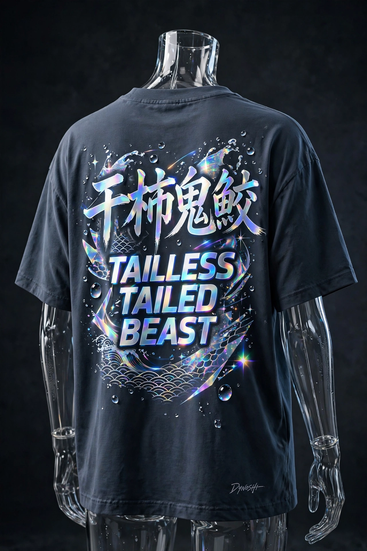 Kisame Hoshigaki - Tailless Tailed Beast Mantra - Premium Oversized Anime T-Shirt - DYNOSHI