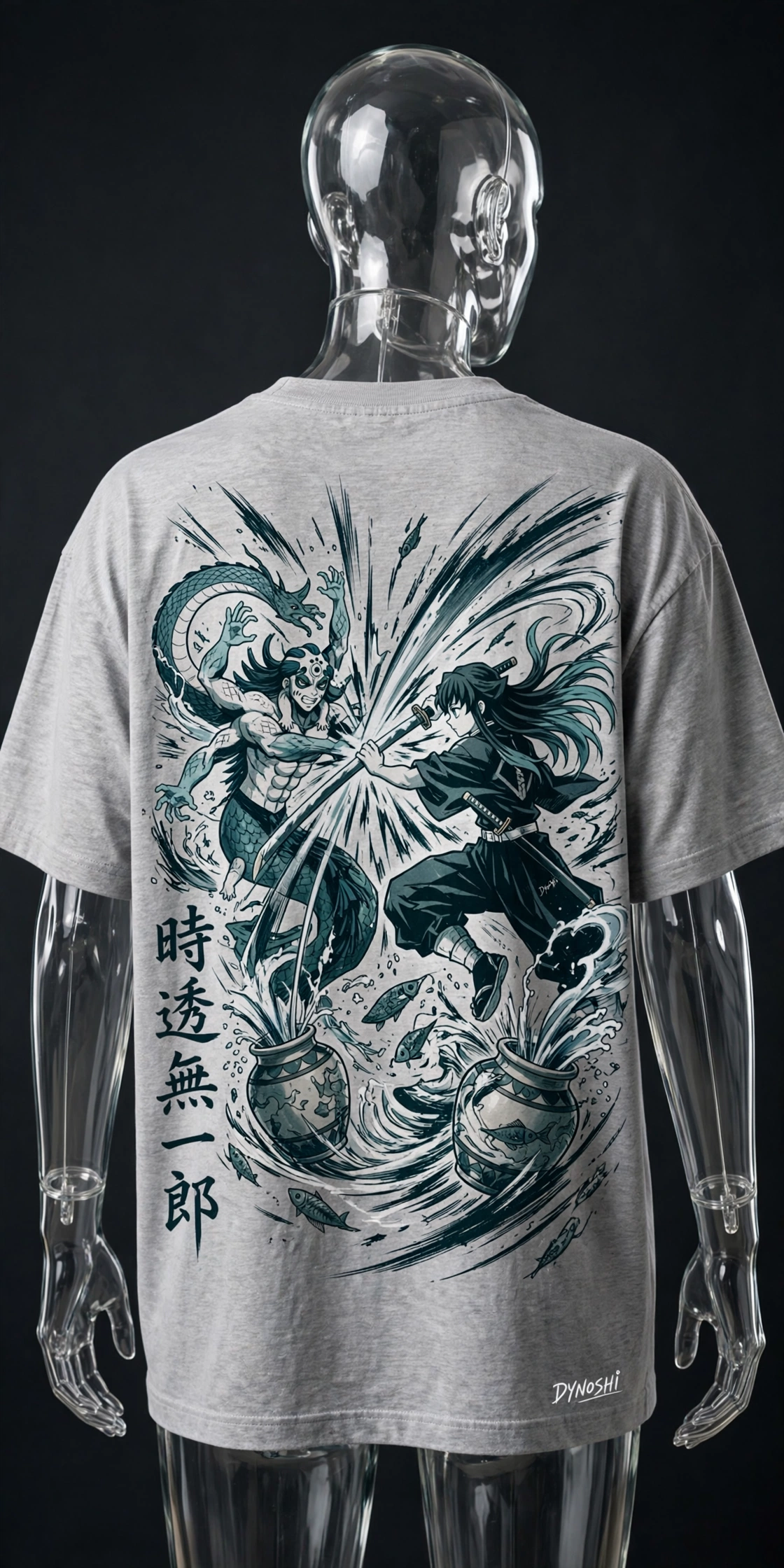 Muichiro Tokito - Clash With Gyokko - Premium Oversized Anime T-Shirt - DYNOSHI