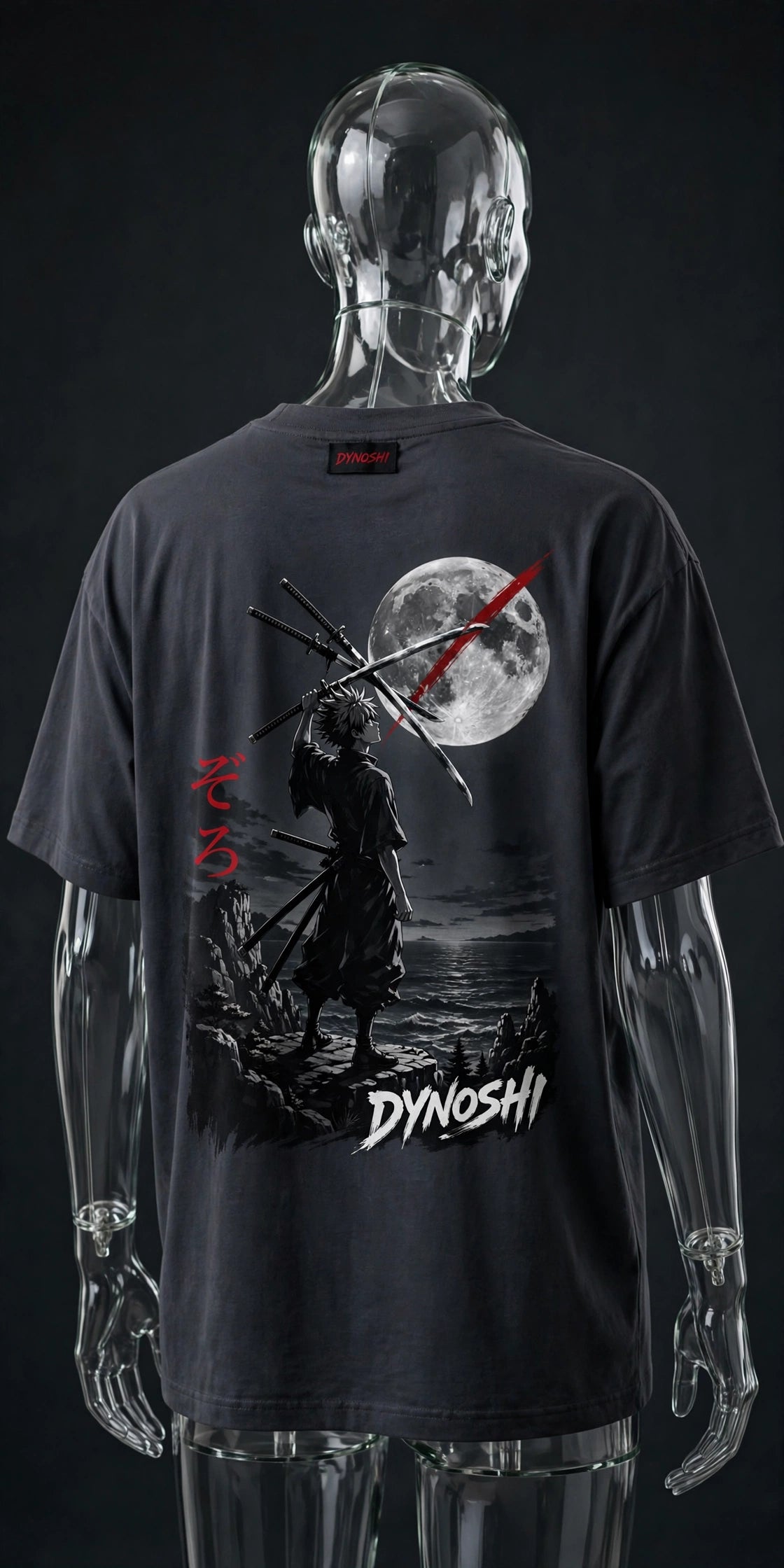 Zoro - Moonlit Cliff - Premium Oversized Anime T-Shirt - DYNOSHI