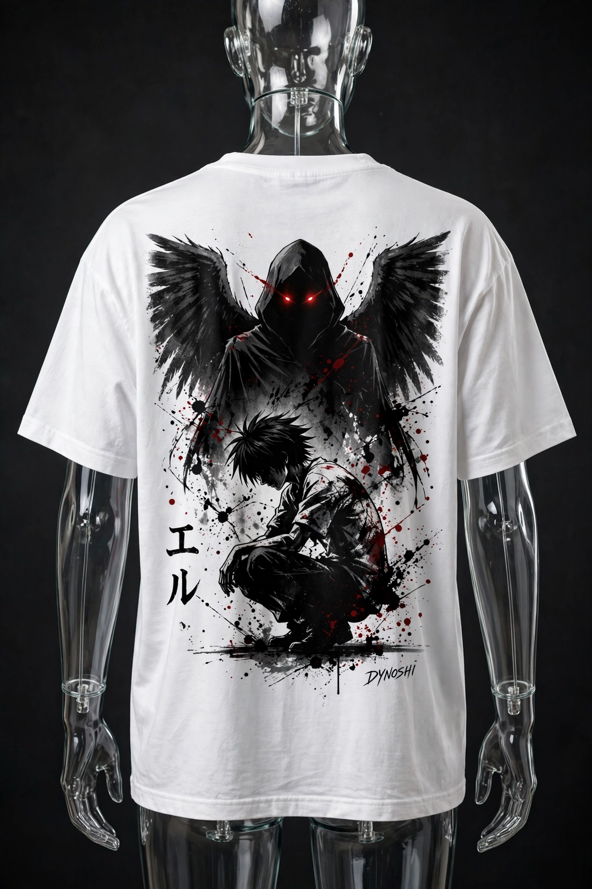 L Lawliet - Shinigami Shadow - Premium Oversized Anime T-Shirt - DYNOSHI