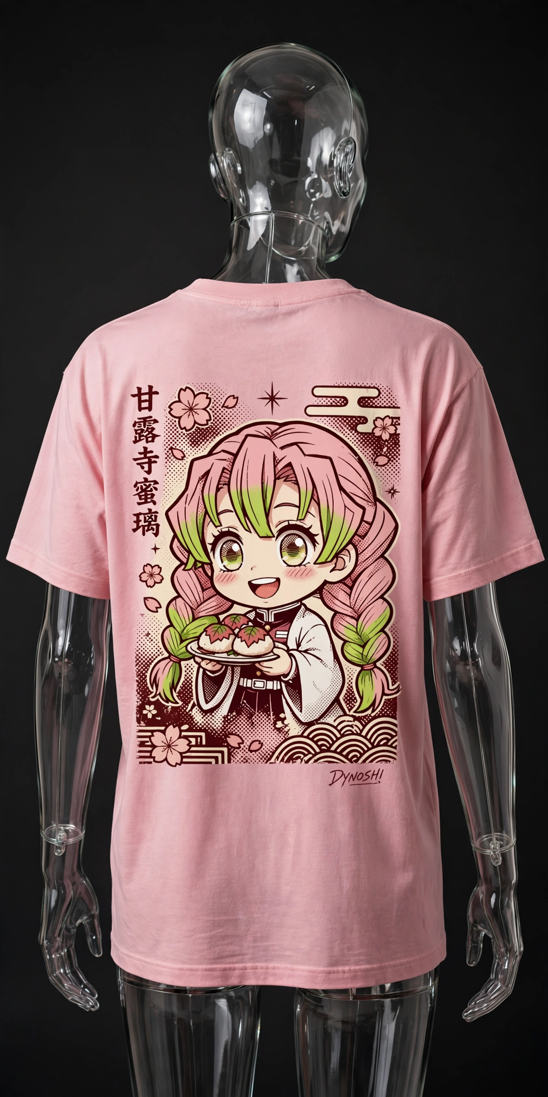 Mitsuri Kanroji - Sakuramochi Chibi - Premium Oversized Anime T-Shirt - DYNOSHI