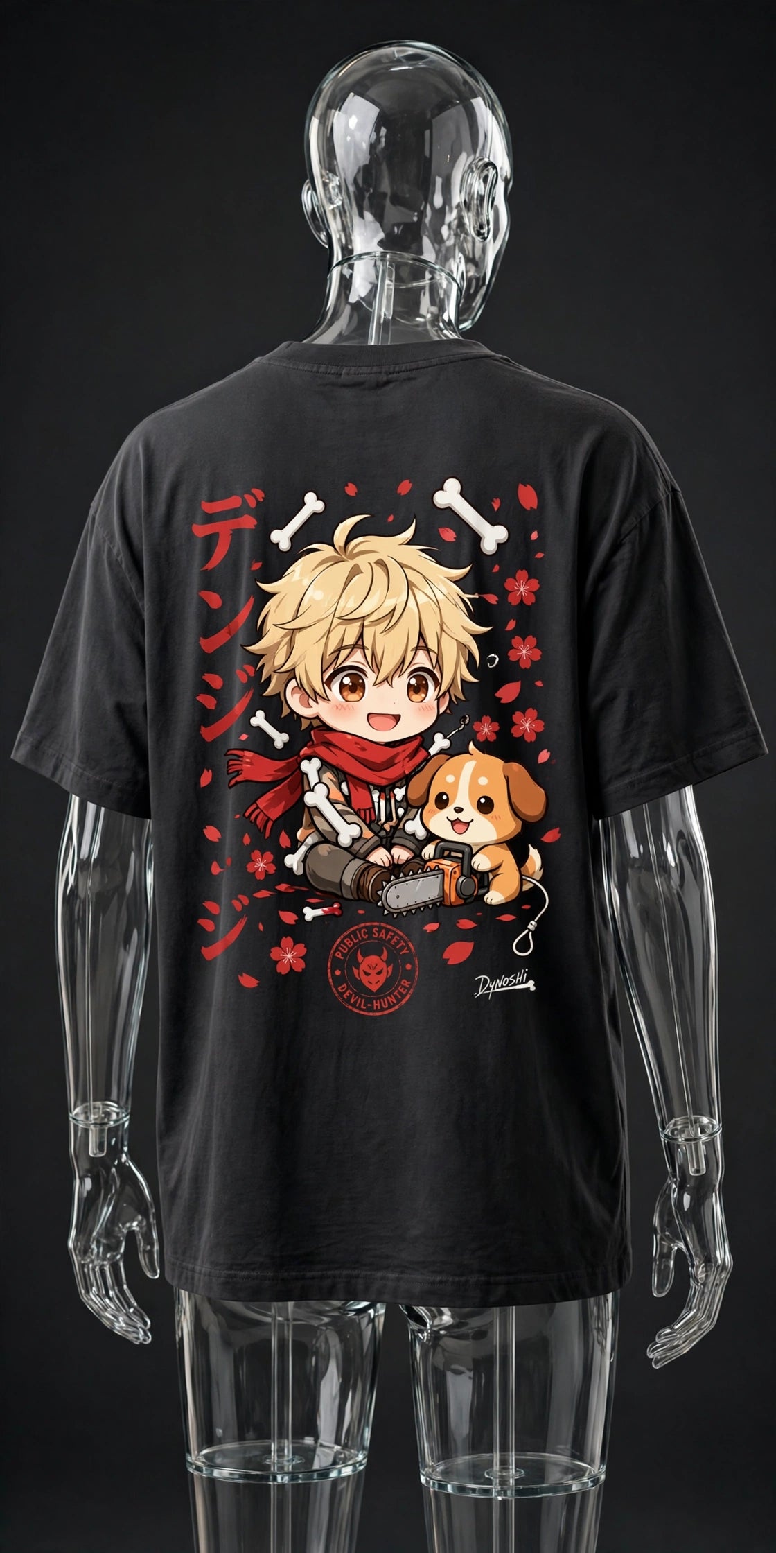 Denji - Pochita Days - Premium Oversized Anime T-Shirt - DYNOSHI
