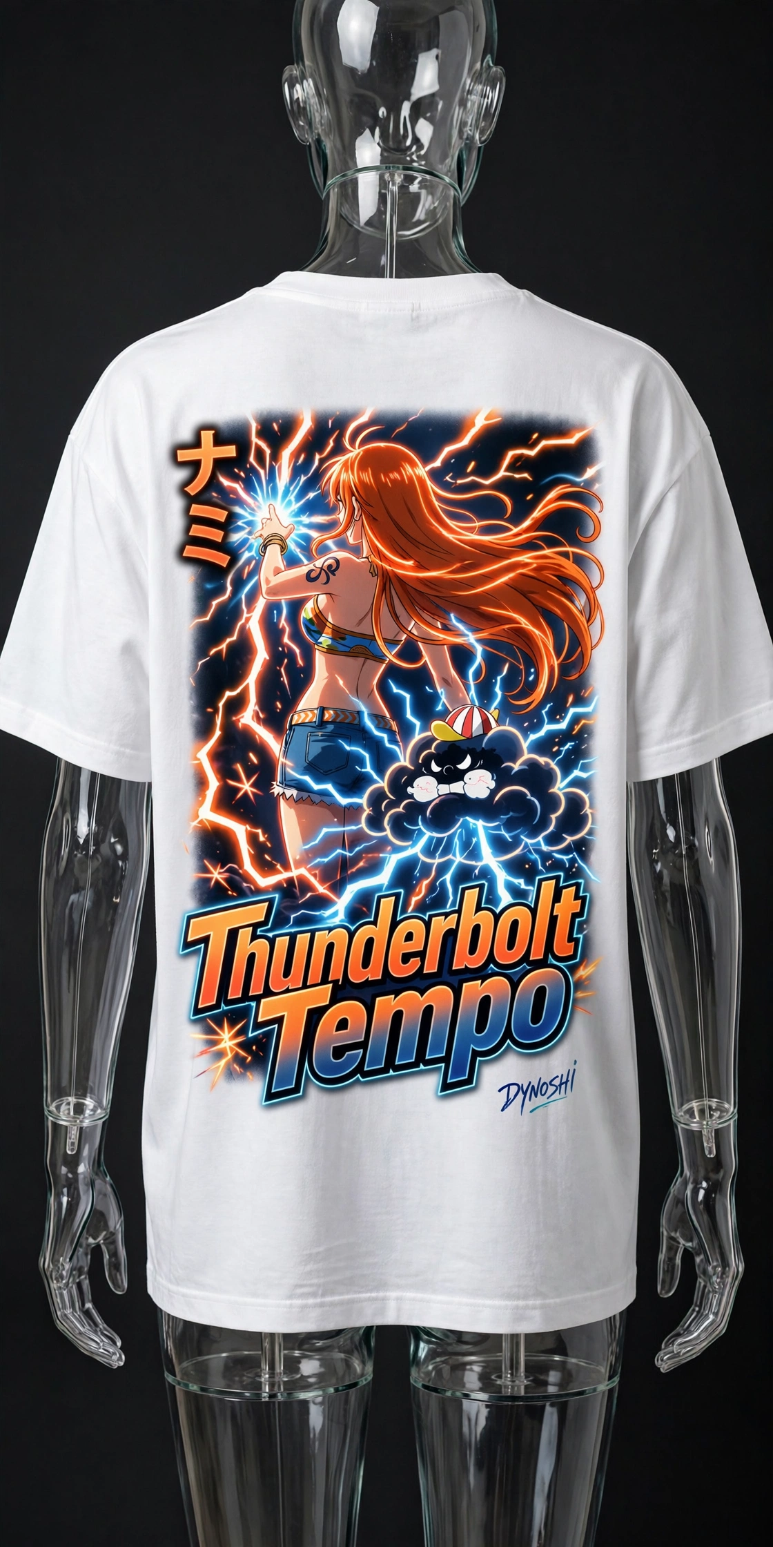 Nami - Thunderbolt Tempo - Premium Oversized Anime T-Shirt - DYNOSHI