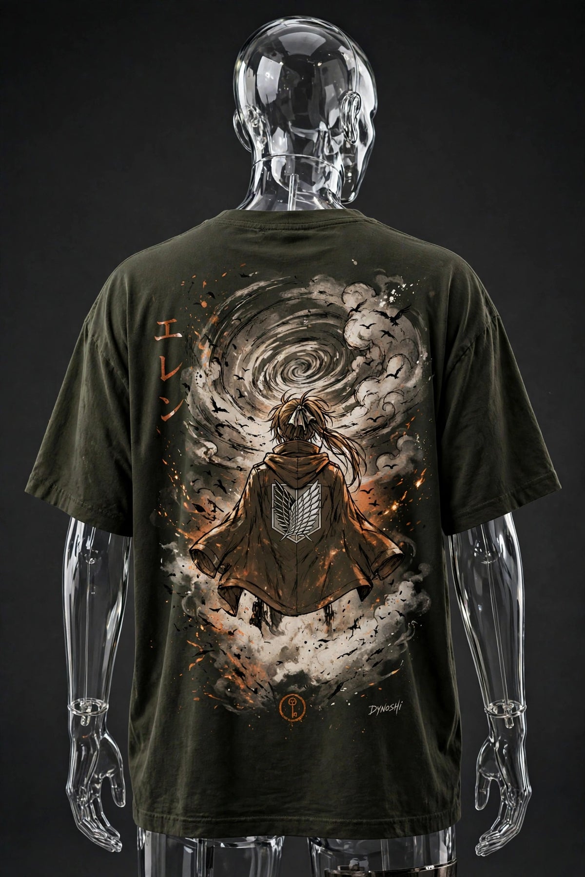 Eren Yeager - Steam Vortex Stance - Premium Oversized Anime T-Shirt - DYNOSHI