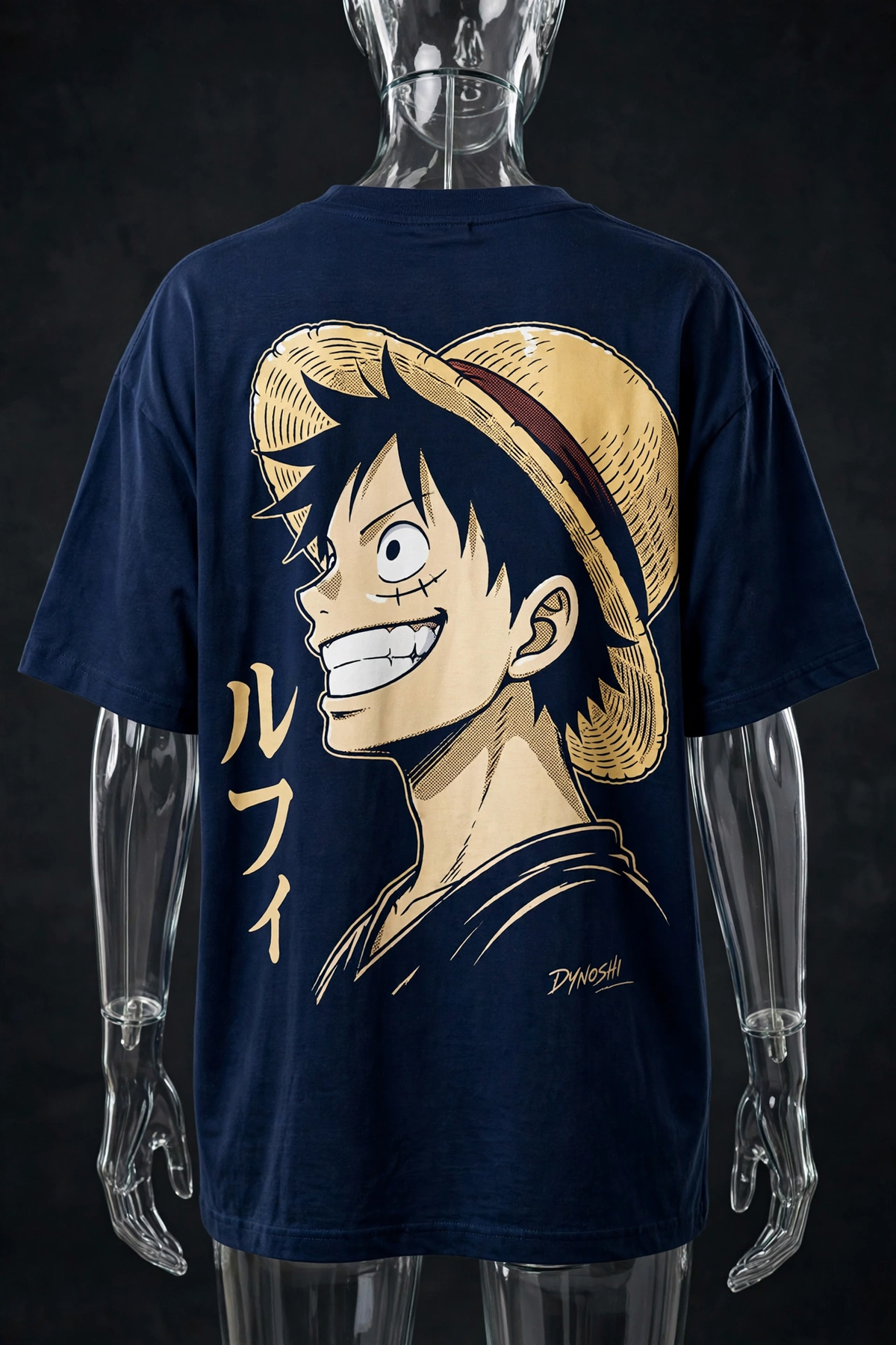 Monkey D. Luffy - Confident Grin Portrait - Premium Oversized Anime T-Shirt - DYNOSHI