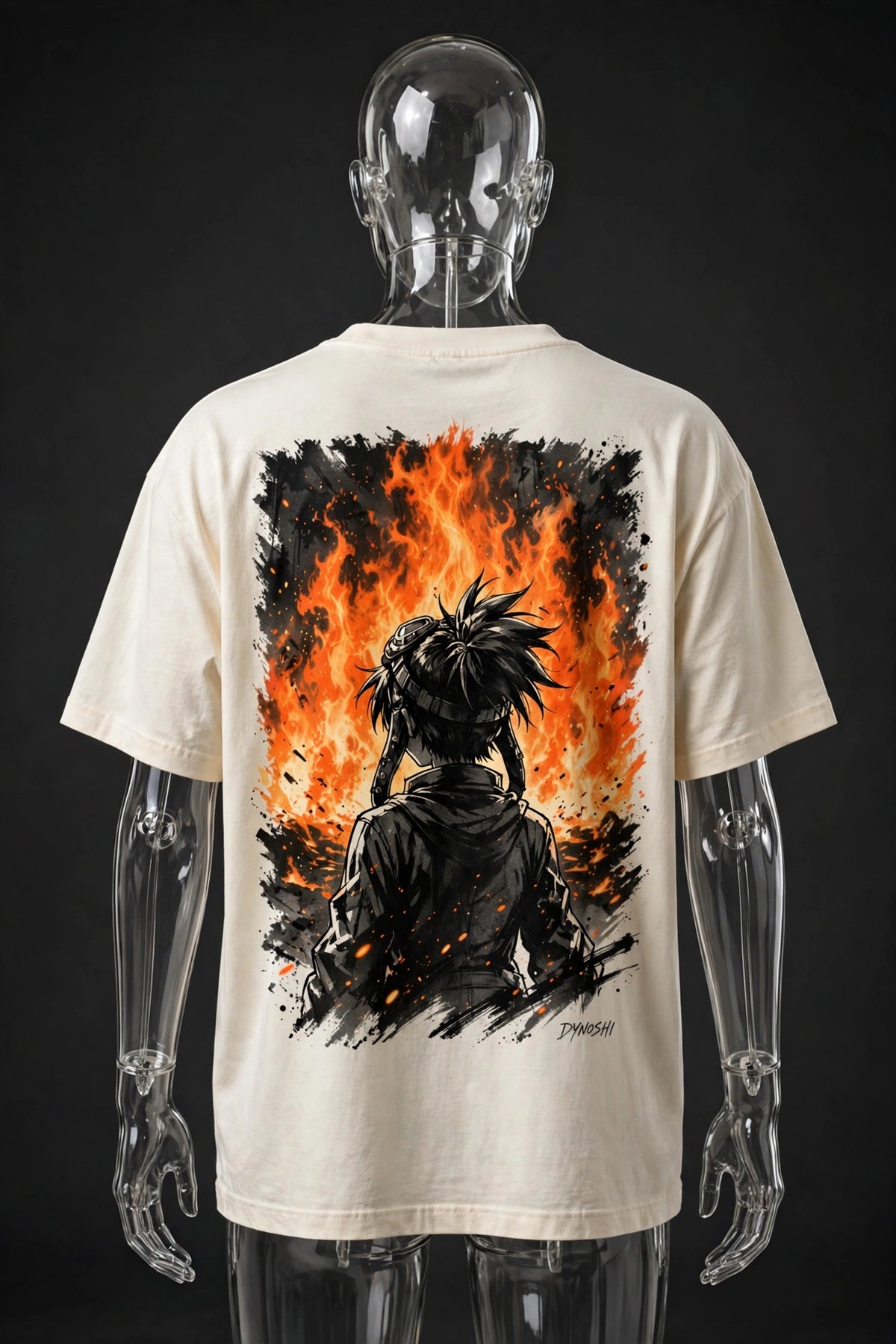 MIRA - Into the Flame - Premium Oversized Anime T-Shirt - DYNOSHI
