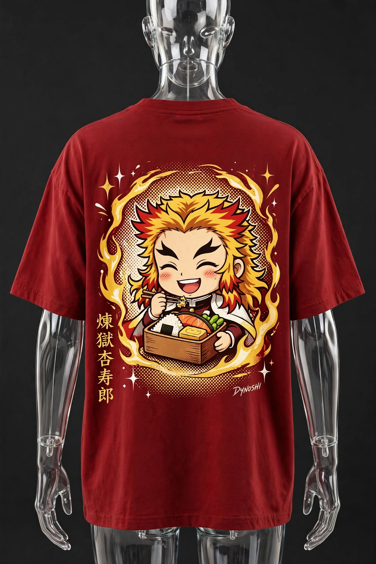 Kyojuro Rengoku - Chibi Bento Time - Premium Oversized Anime T-Shirt - DYNOSHI