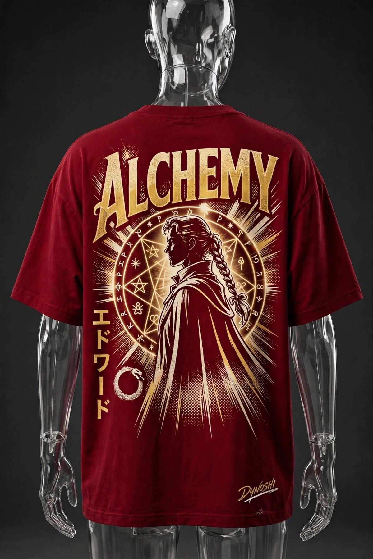 Edward Elric - Alchemy Mantra - Premium Oversized Anime T-Shirt - DYNOSHI
