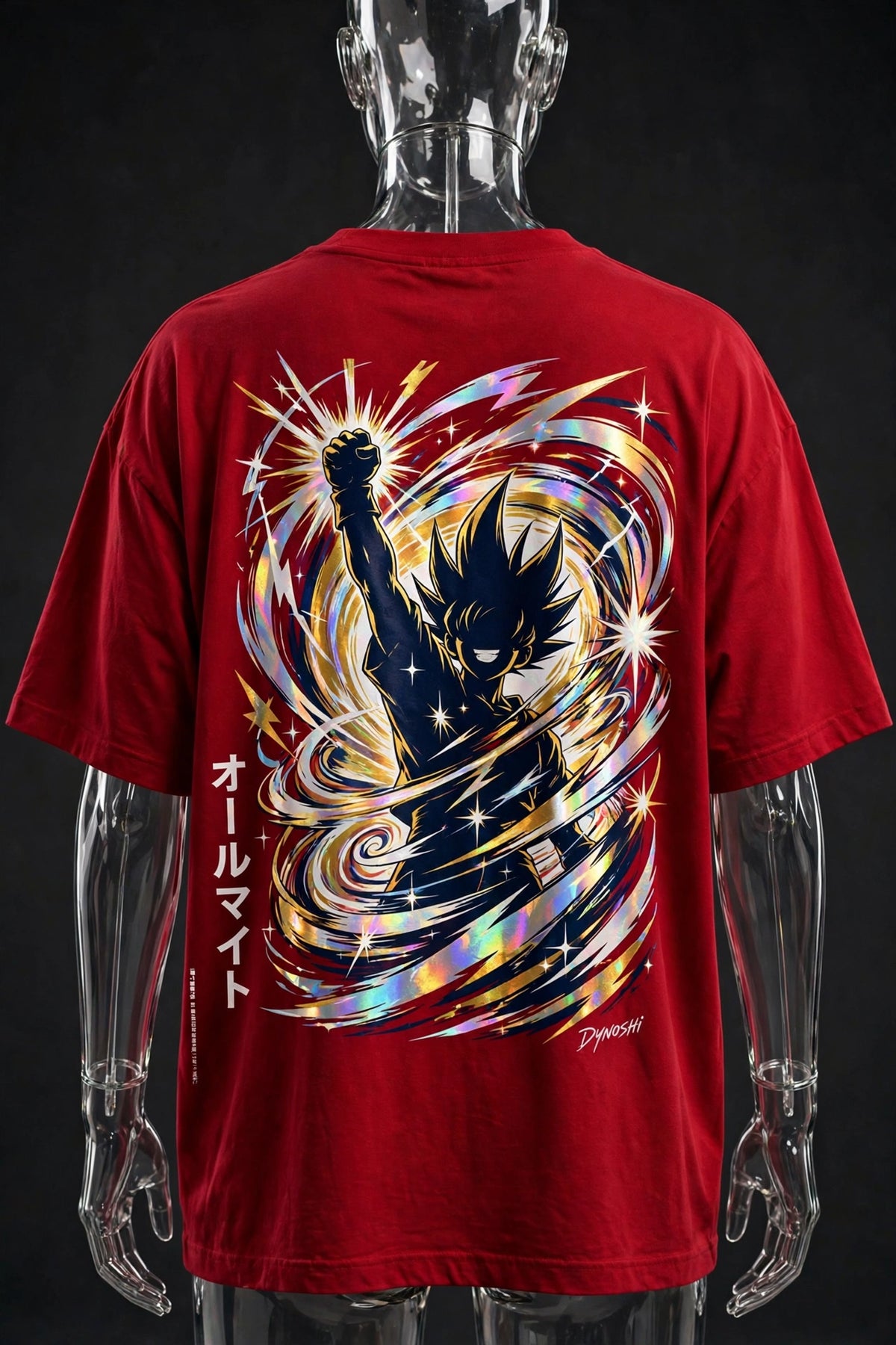 All Might - Holographic Triumph - Premium Oversized Anime T-Shirt - DYNOSHI