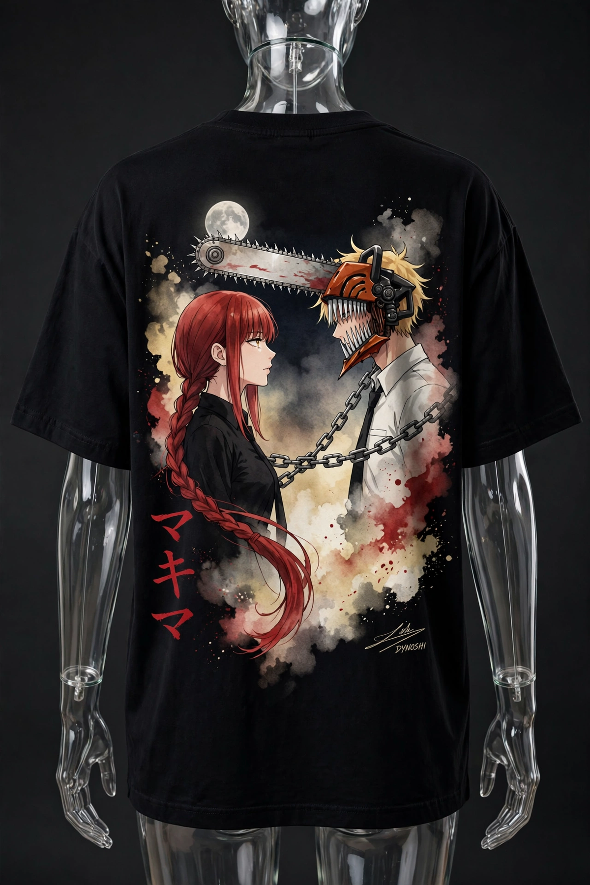Makima - Devil Pact Duo - Premium Oversized Anime T-Shirt - DYNOSHI