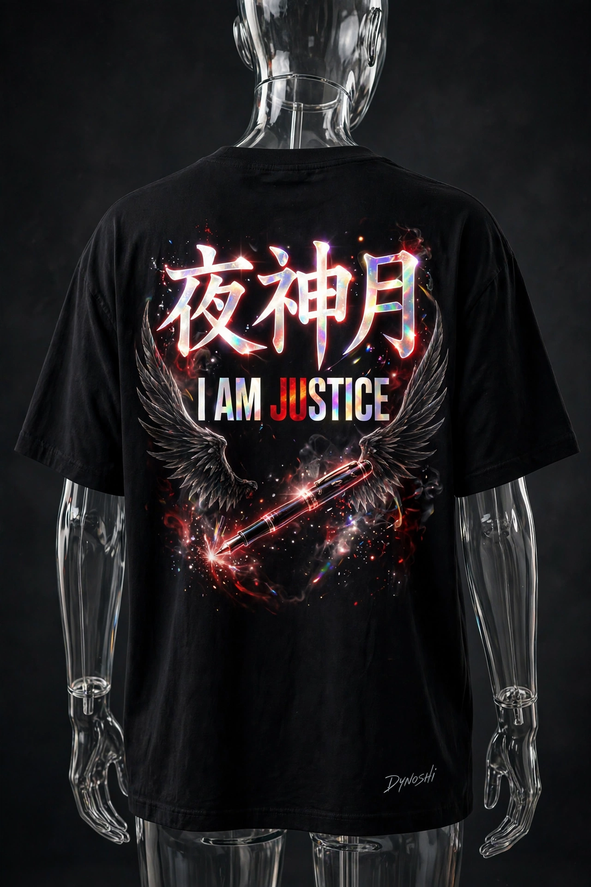 Light Yagami - I Am Justice Mantra - Premium Oversized Anime T-Shirt - DYNOSHI