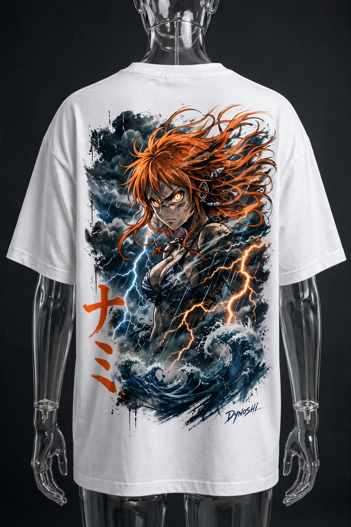 Nami - Thunderstorm Form - Premium Oversized Anime T-Shirt - DYNOSHI