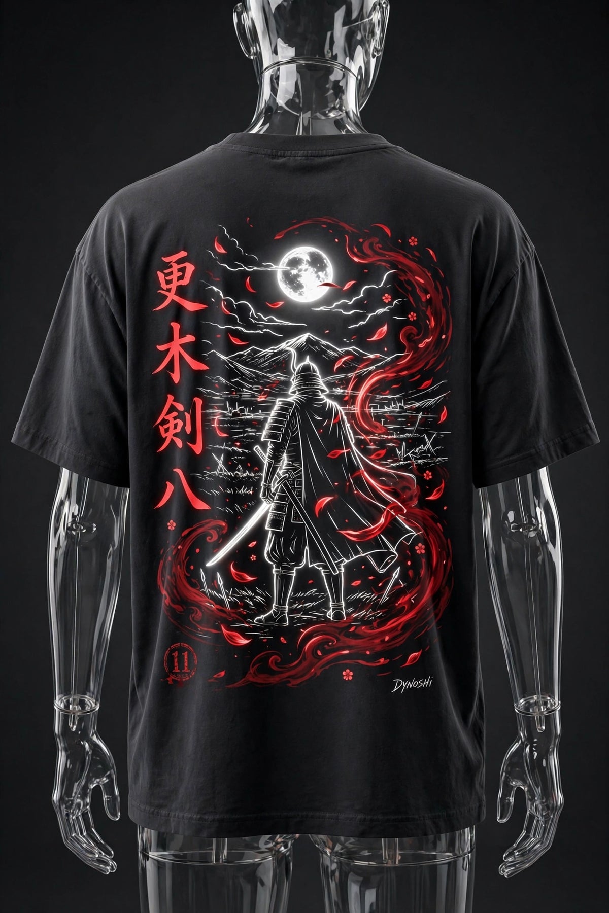 Kenpachi Zaraki - Moonlit Field Silhouette - Premium Oversized Anime T-Shirt - DYNOSHI