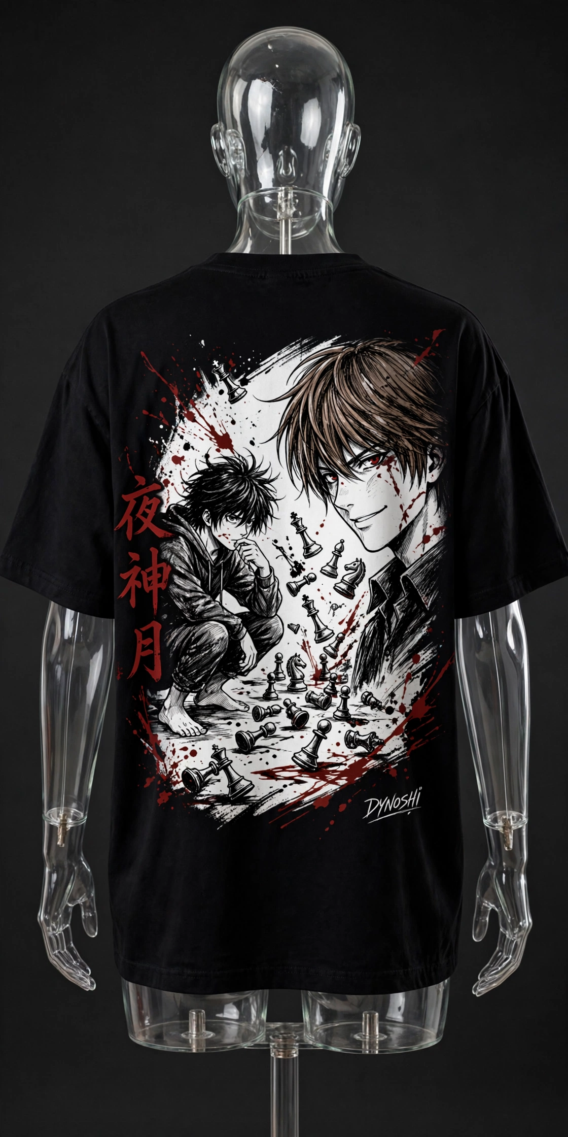 Light Yagami - Kira vs L Standoff - Premium Oversized Anime T-Shirt - DYNOSHI