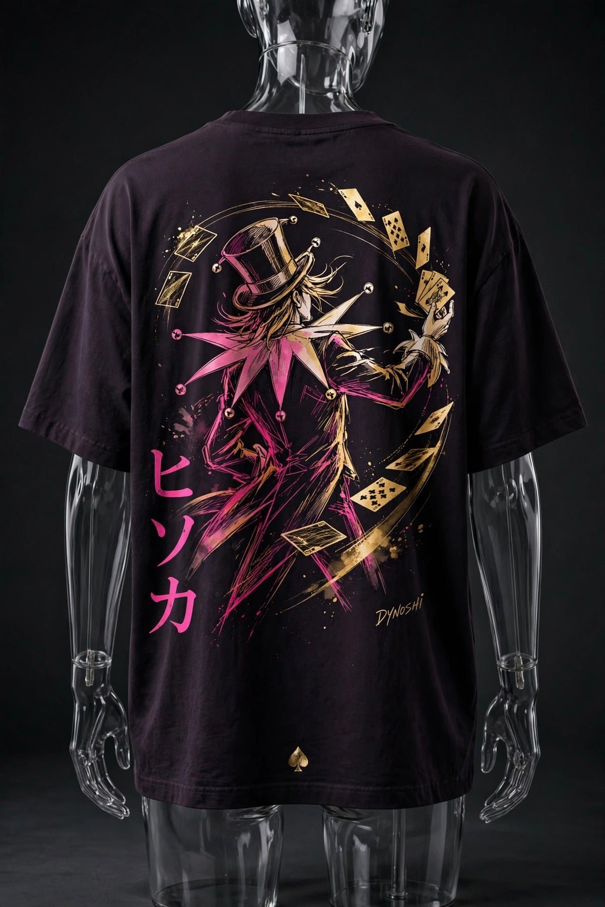 Hisoka Morow - Card Throw Stance - Premium Oversized Anime T-Shirt - DYNOSHI