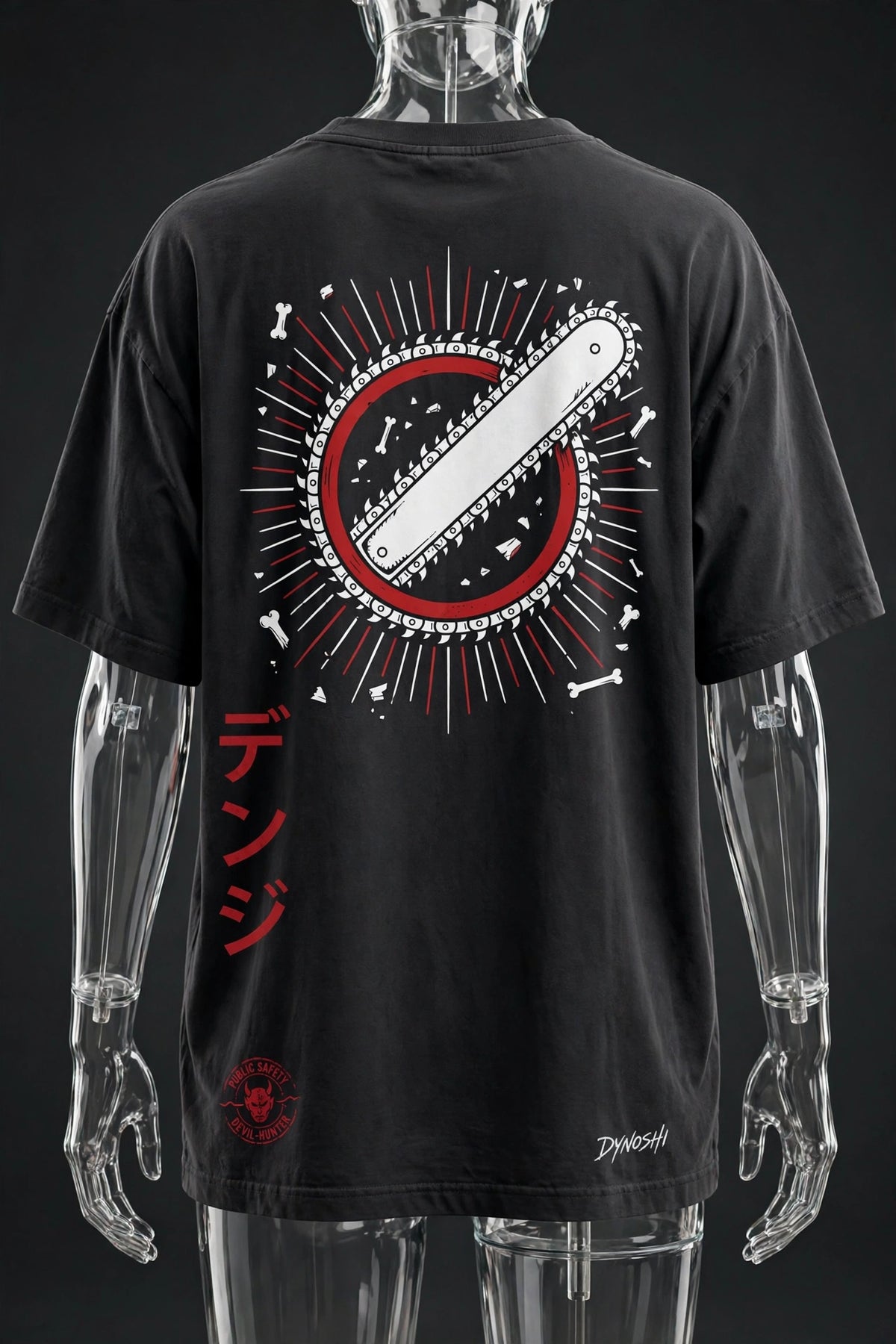 Denji - Chainsaw Crest Emblem - Premium Oversized Anime T-Shirt - DYNOSHI