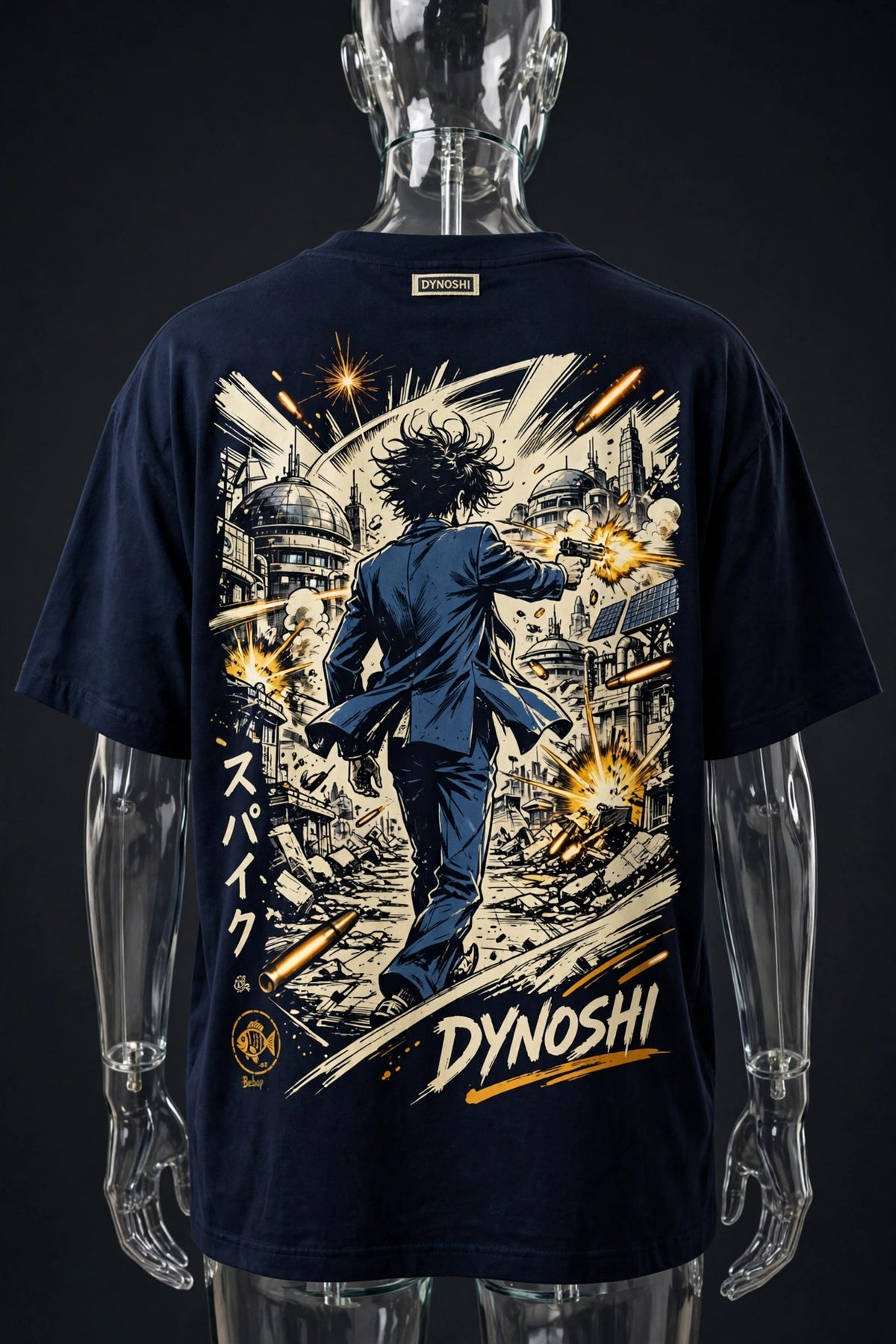 Spike Spiegel - Mars Gunfight - Premium Oversized Anime T-Shirt - DYNOSHI