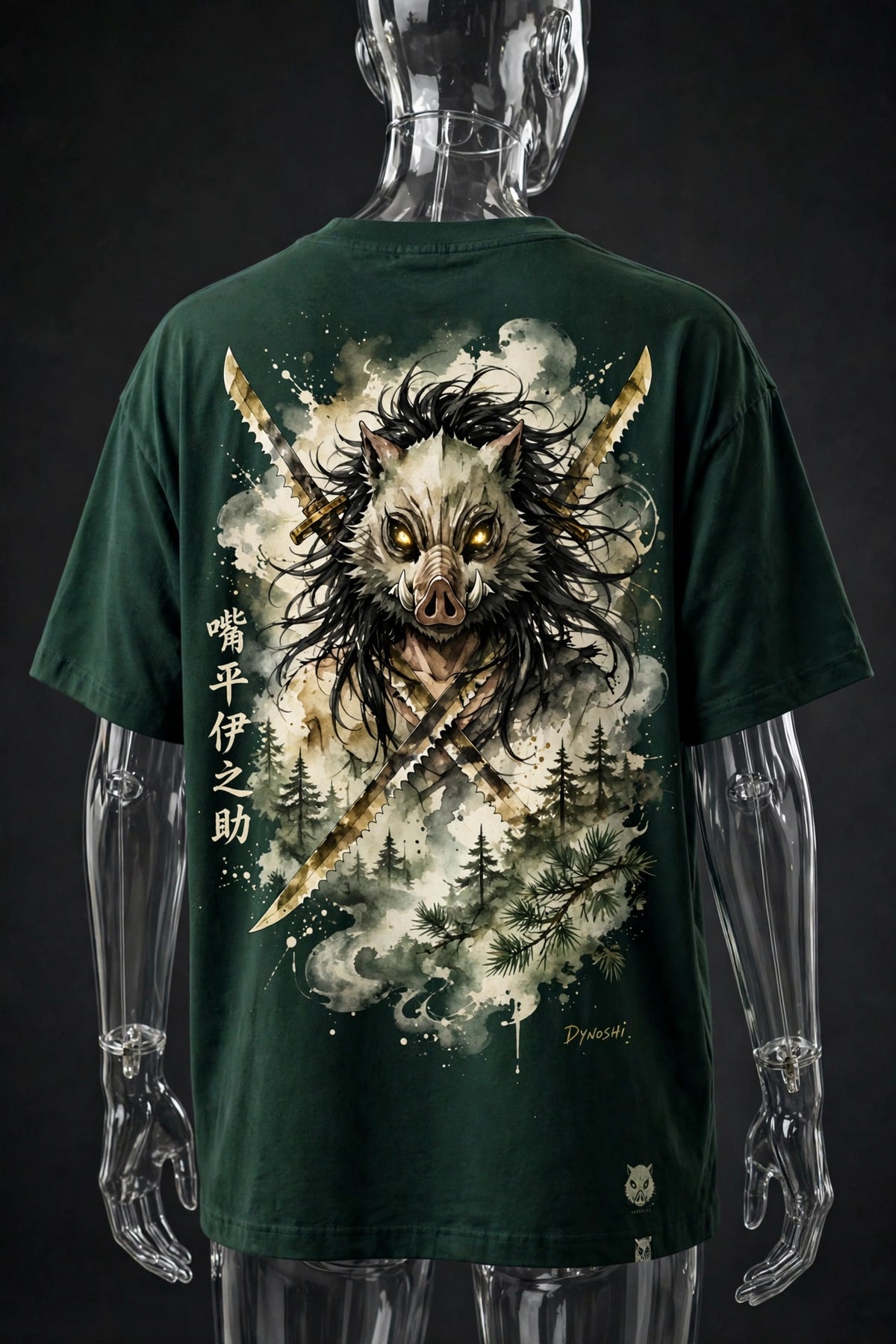Inosuke Hashibira - Feral Gaze Portrait - Premium Oversized Anime T-Shirt - DYNOSHI