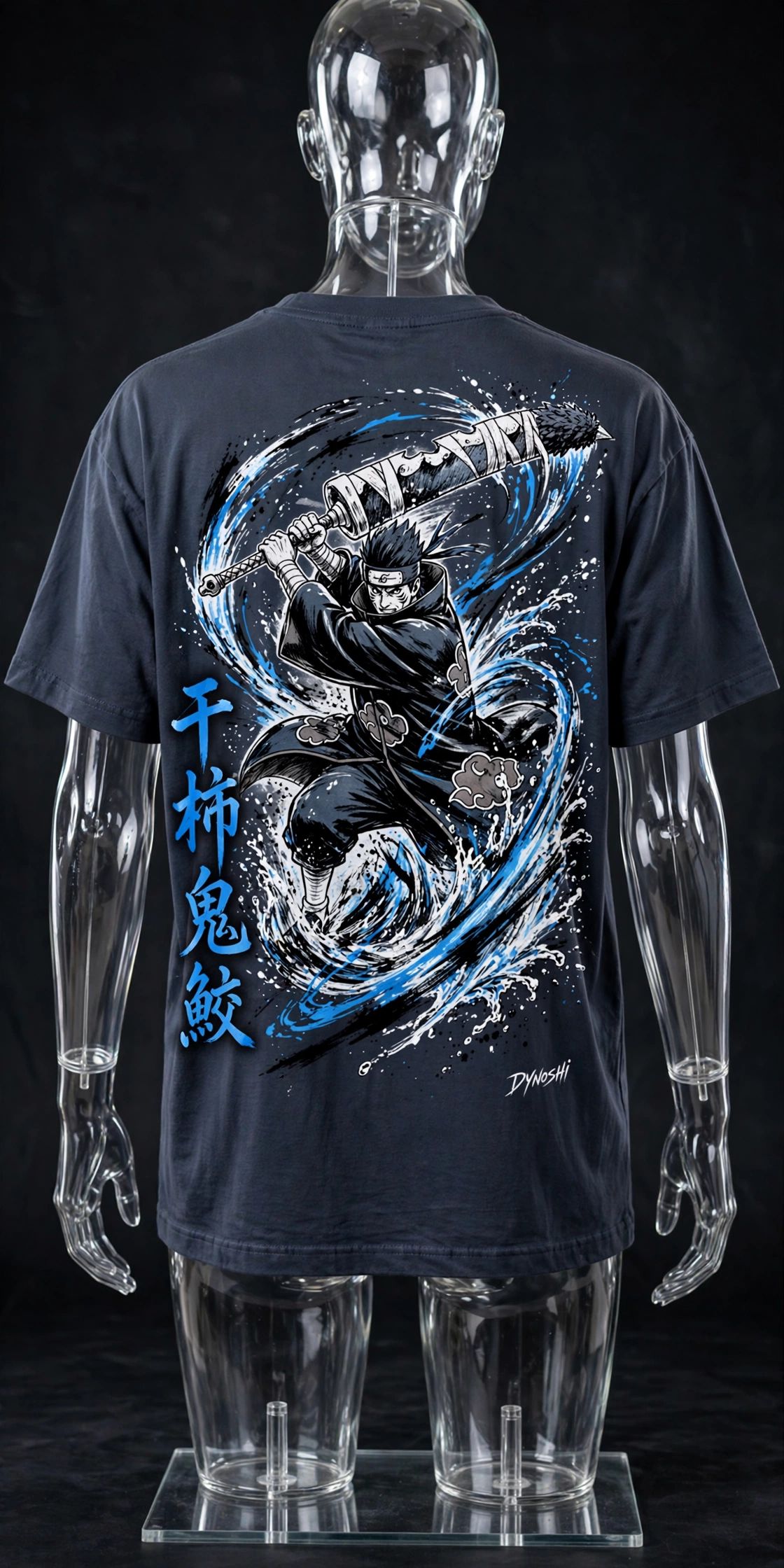 Kisame Hoshigaki - Samehada Strike - Premium Oversized Anime T-Shirt - DYNOSHI