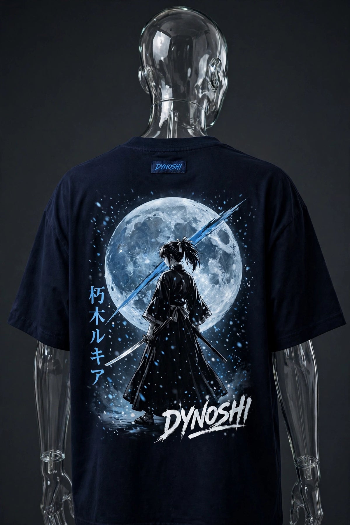 Rukia - Snowy Moon - Premium Oversized Anime T-Shirt - DYNOSHI