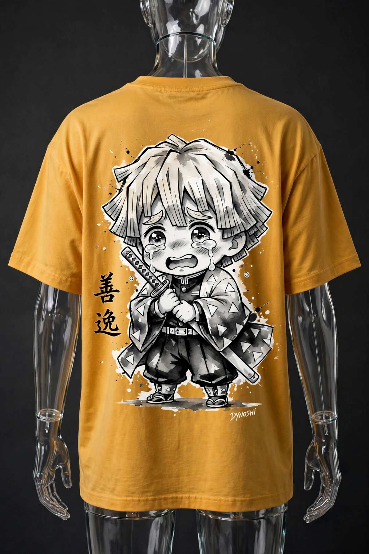 Zenitsu Agatsuma - Chibi Coward - Premium Oversized Anime T-Shirt - DYNOSHI