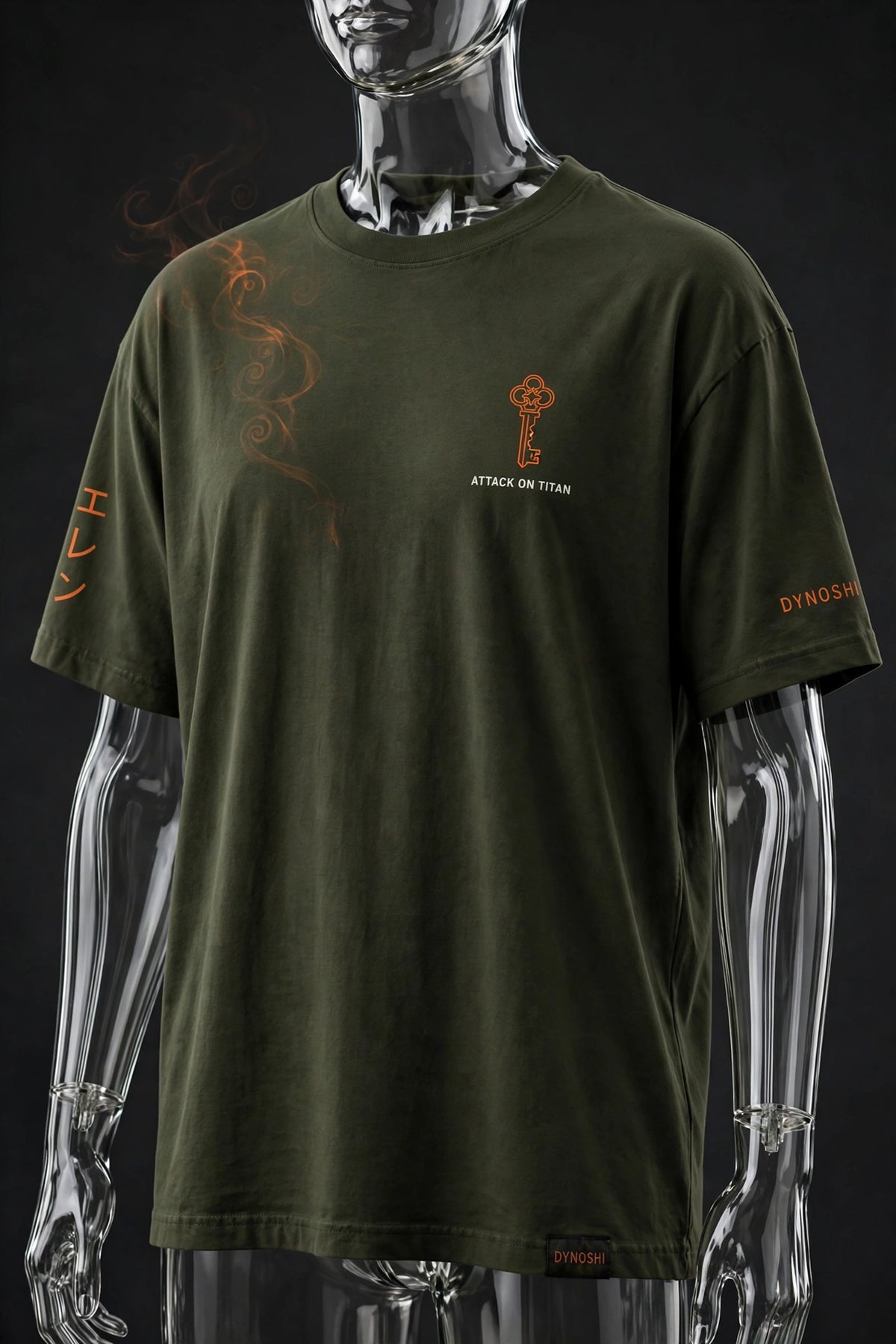 Eren Yeager - Wall of Fire Silhouette - Premium Oversized Anime T-Shirt - DYNOSHI