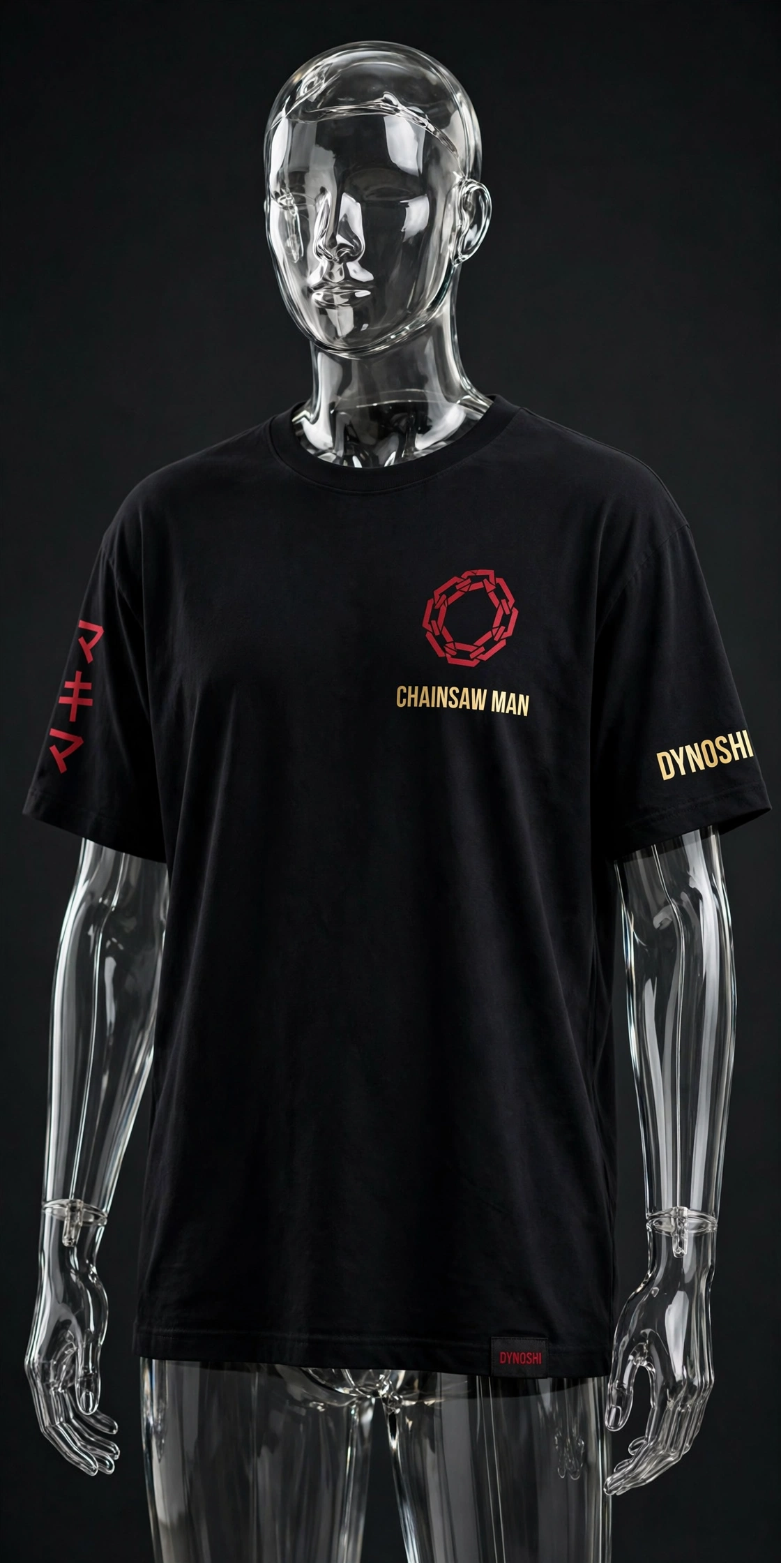 Makima - Chain Geometry Silhouette - Premium Oversized Anime T-Shirt - DYNOSHI