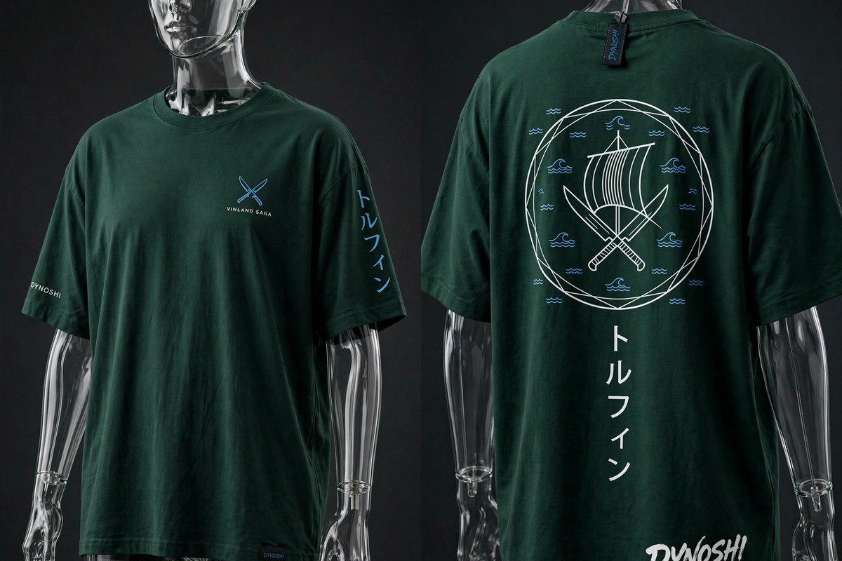 Thorfinn - Sail and Blades Crest - Premium Oversized Anime T-Shirt - DYNOSHI