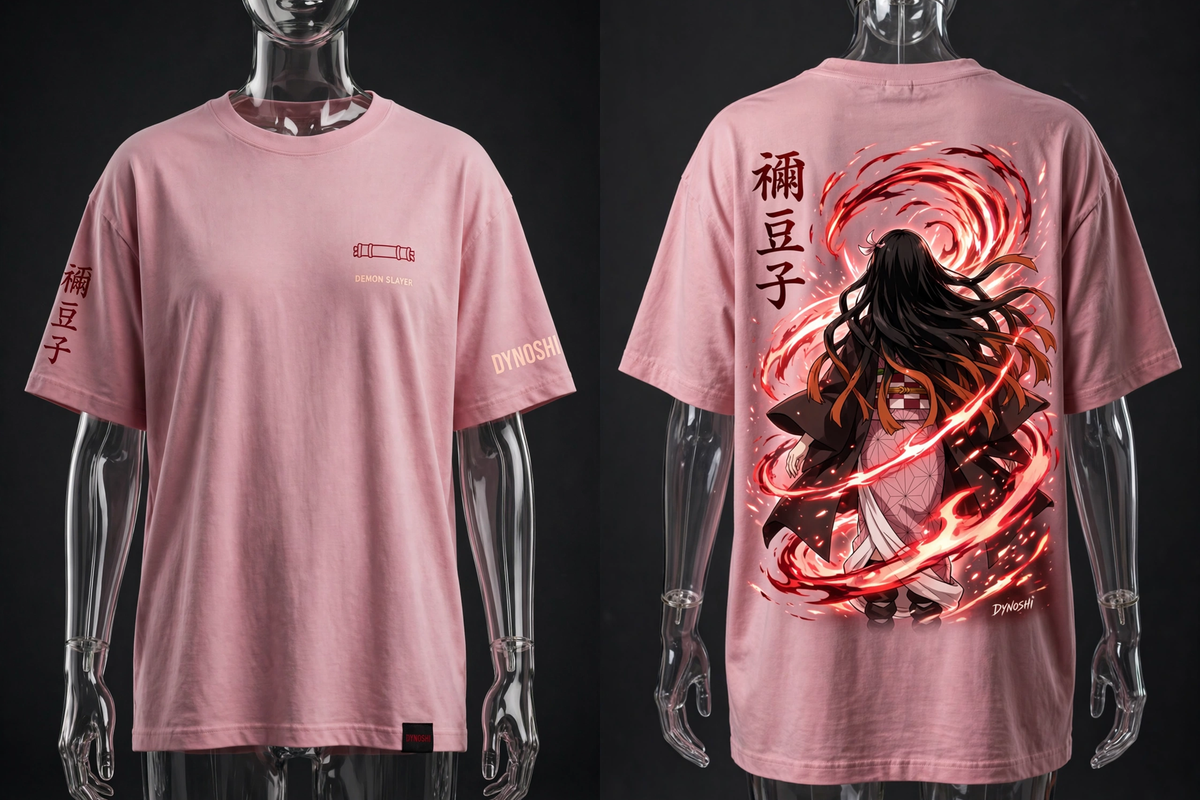 Nezuko Kamado - Exploding Blood - Premium Oversized Anime T-Shirt - DYNOSHI