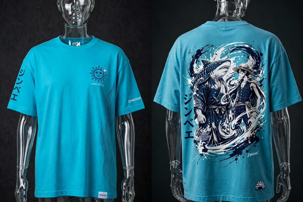 Jinbe - Helmsman's Pact Duo - Premium Oversized Anime T-Shirt - DYNOSHI