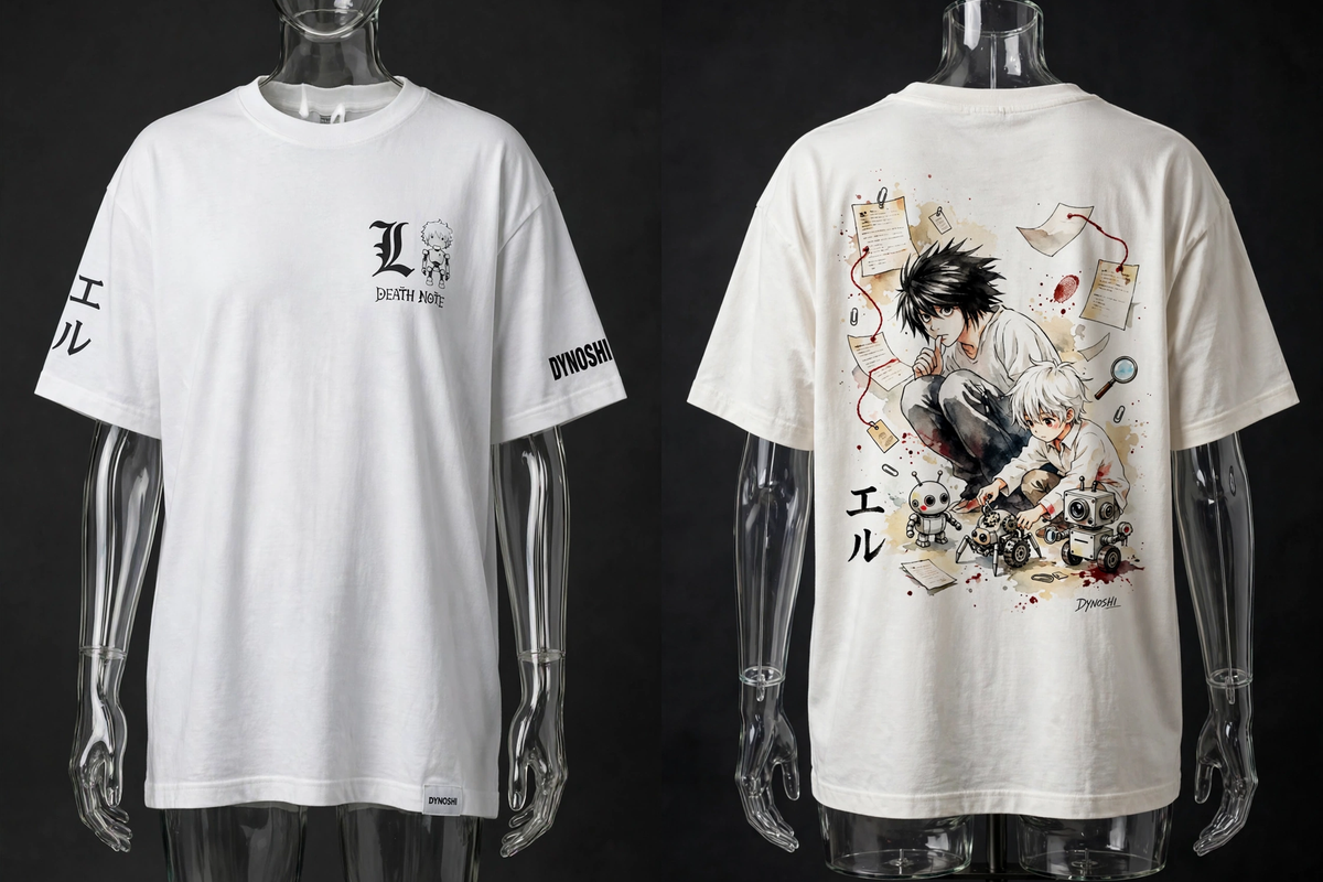 L Lawliet - Heirs of Detection Duo - Premium Oversized Anime T-Shirt - DYNOSHI