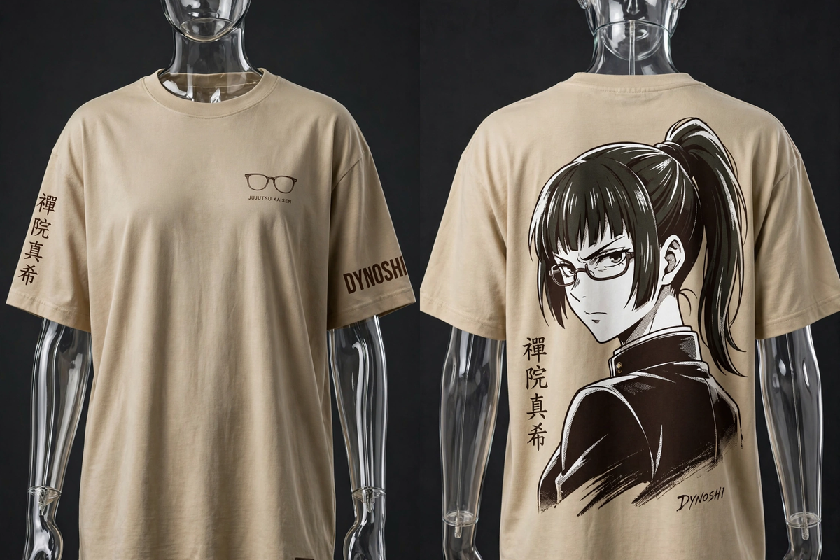 Maki Zenin - Fierce Scholar Portrait - Premium Oversized Anime T-Shirt - DYNOSHI
