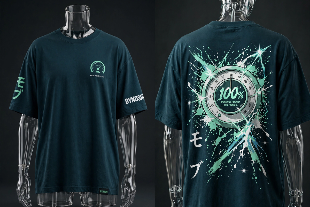 Shigeo "Mob" Kageyama - 100% Power Gauge - Premium Oversized Anime T-Shirt - DYNOSHI