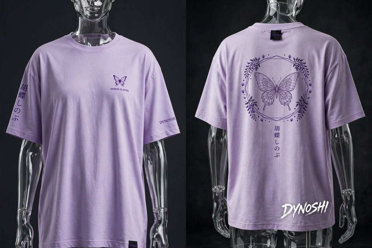 Shinobu Kocho - Butterfly Crest - Premium Oversized Anime T-Shirt - DYNOSHI