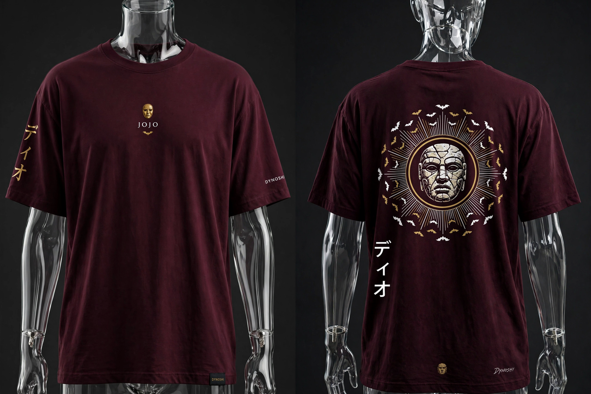 Dio Brando - Stone Mask Crest - Premium Oversized Anime T-Shirt - DYNOSHI