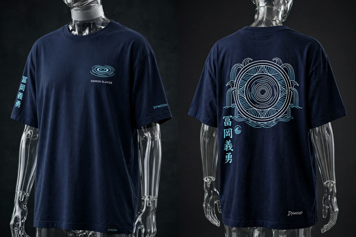 Giyu Tomioka - Water Crest Emblem - Premium Oversized Anime T-Shirt - DYNOSHI