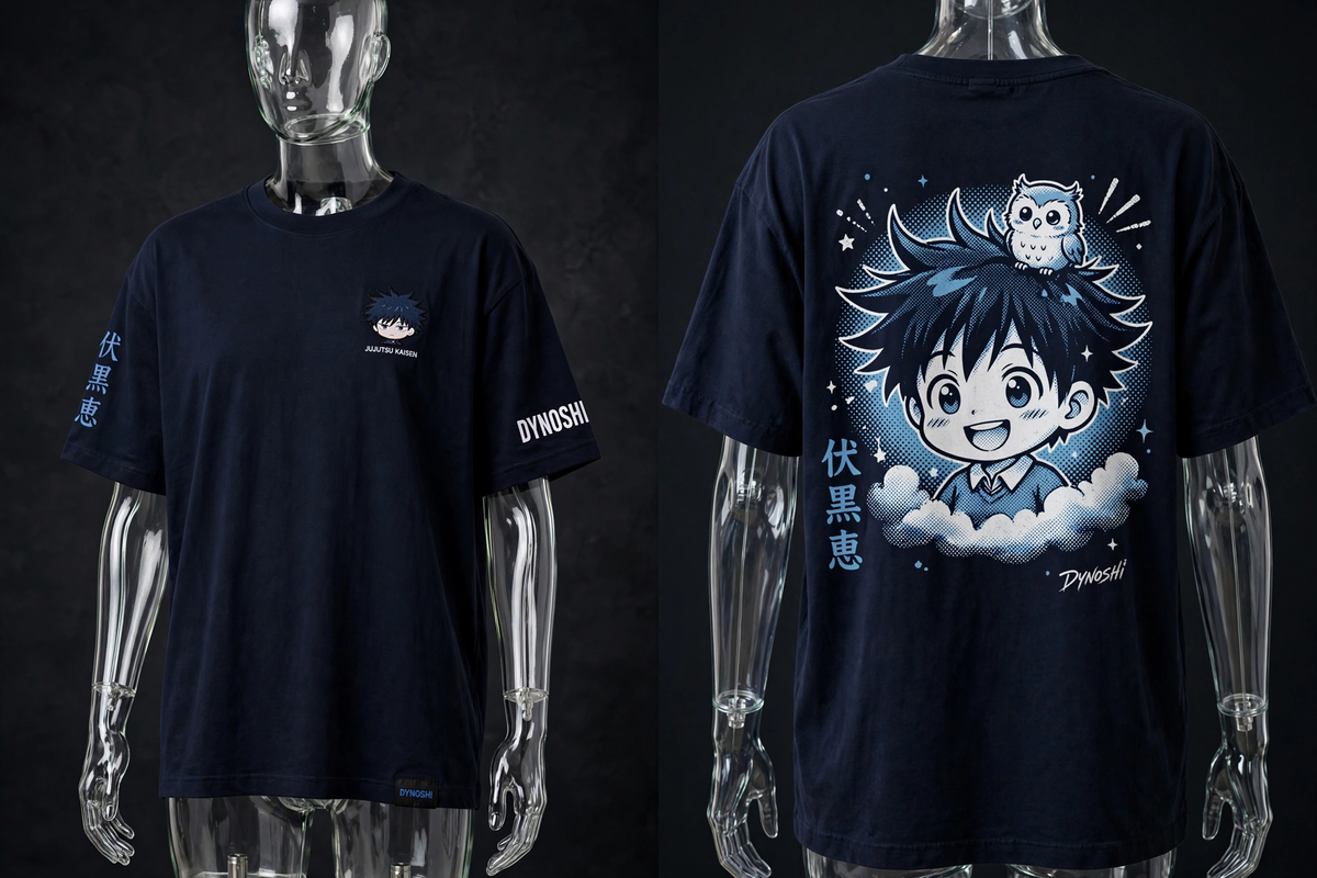 Megumi Fushiguro - Chibi Summoner - Premium Oversized Anime T-Shirt - DYNOSHI