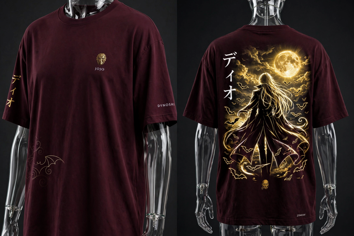 Dio Brando - Golden Moon Silhouette - Premium Oversized Anime T-Shirt - DYNOSHI