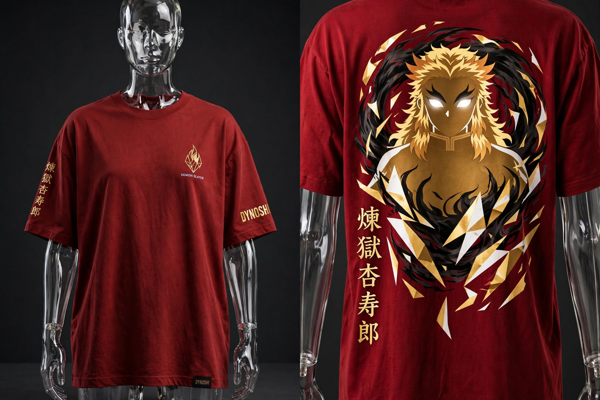 Kyojuro Rengoku - Inferno Silhouette - Premium Oversized Anime T-Shirt - DYNOSHI