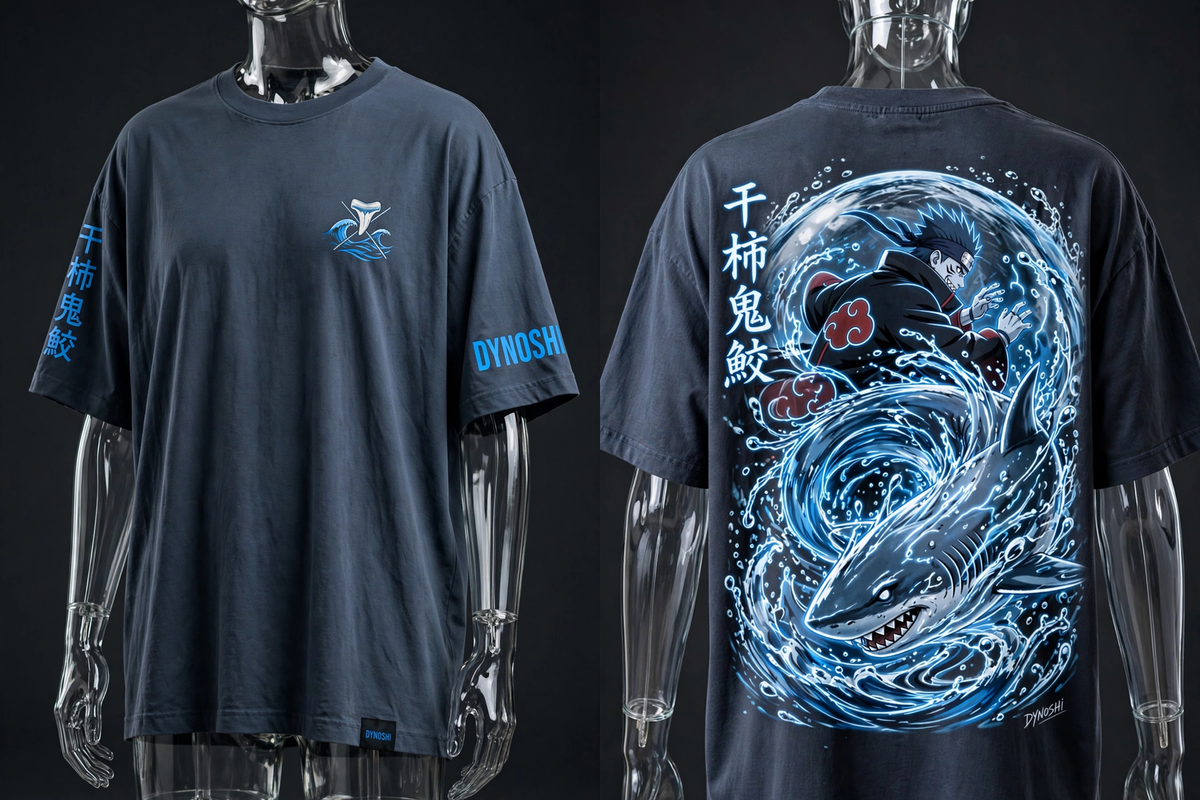 Kisame Hoshigaki - Water Shark Bullet - Premium Oversized Anime T-Shirt - DYNOSHI